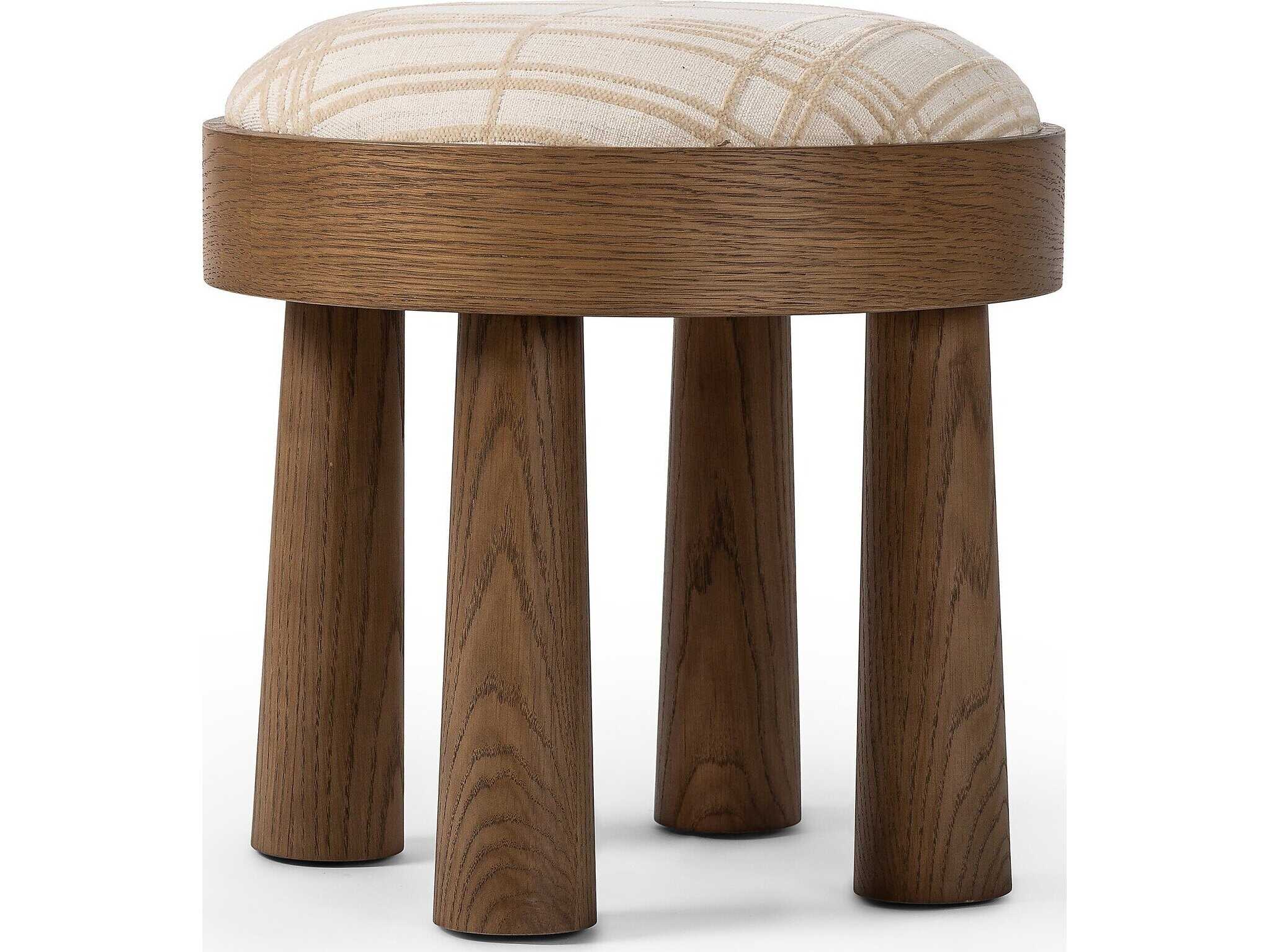 Four Hands Townsend Louise Brown Upholstered Ottoman