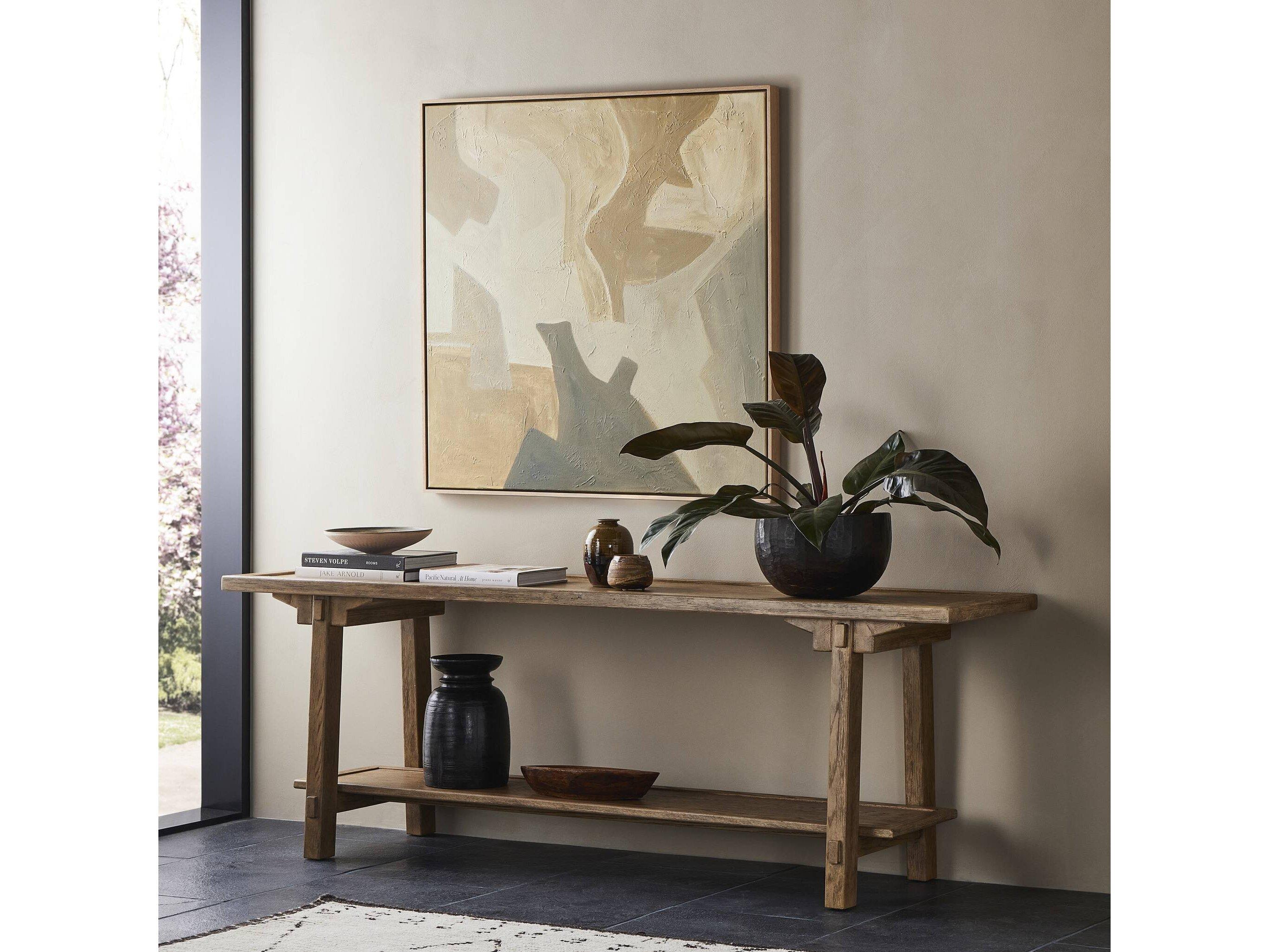 Four Hands Wells Trinity Rectangular Wood Console Table