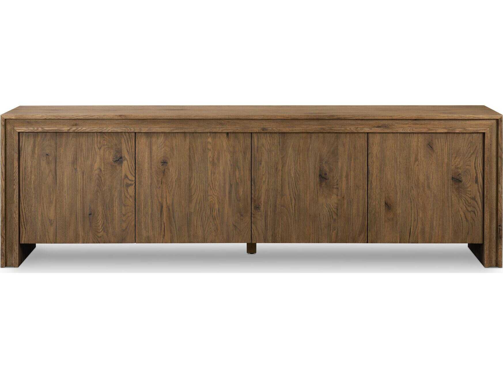 Four Hands Bolton 84" Oak Wood Weathered Veneer Media Console