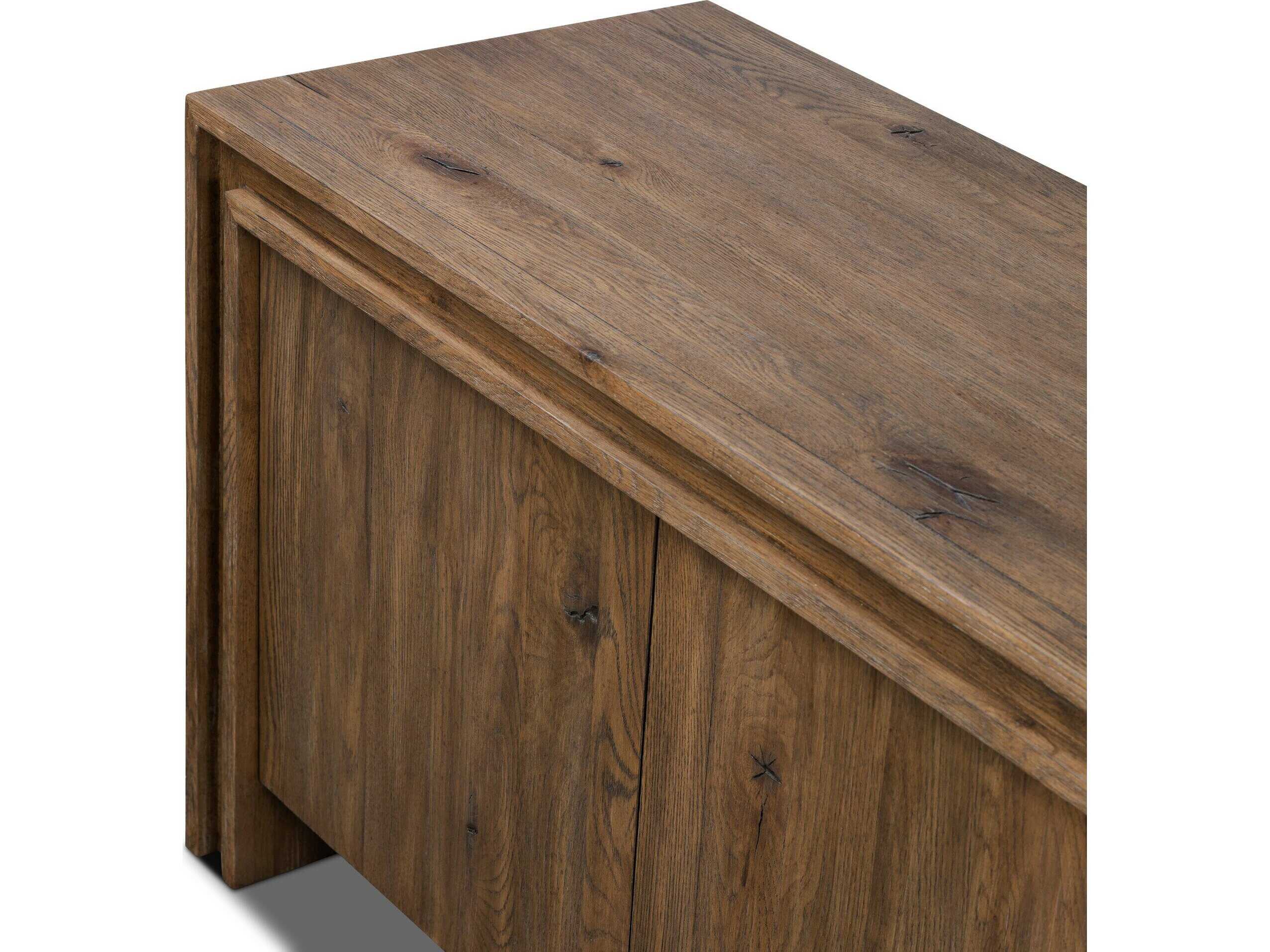 Four Hands Bolton 84" Oak Wood Weathered Veneer Media Console