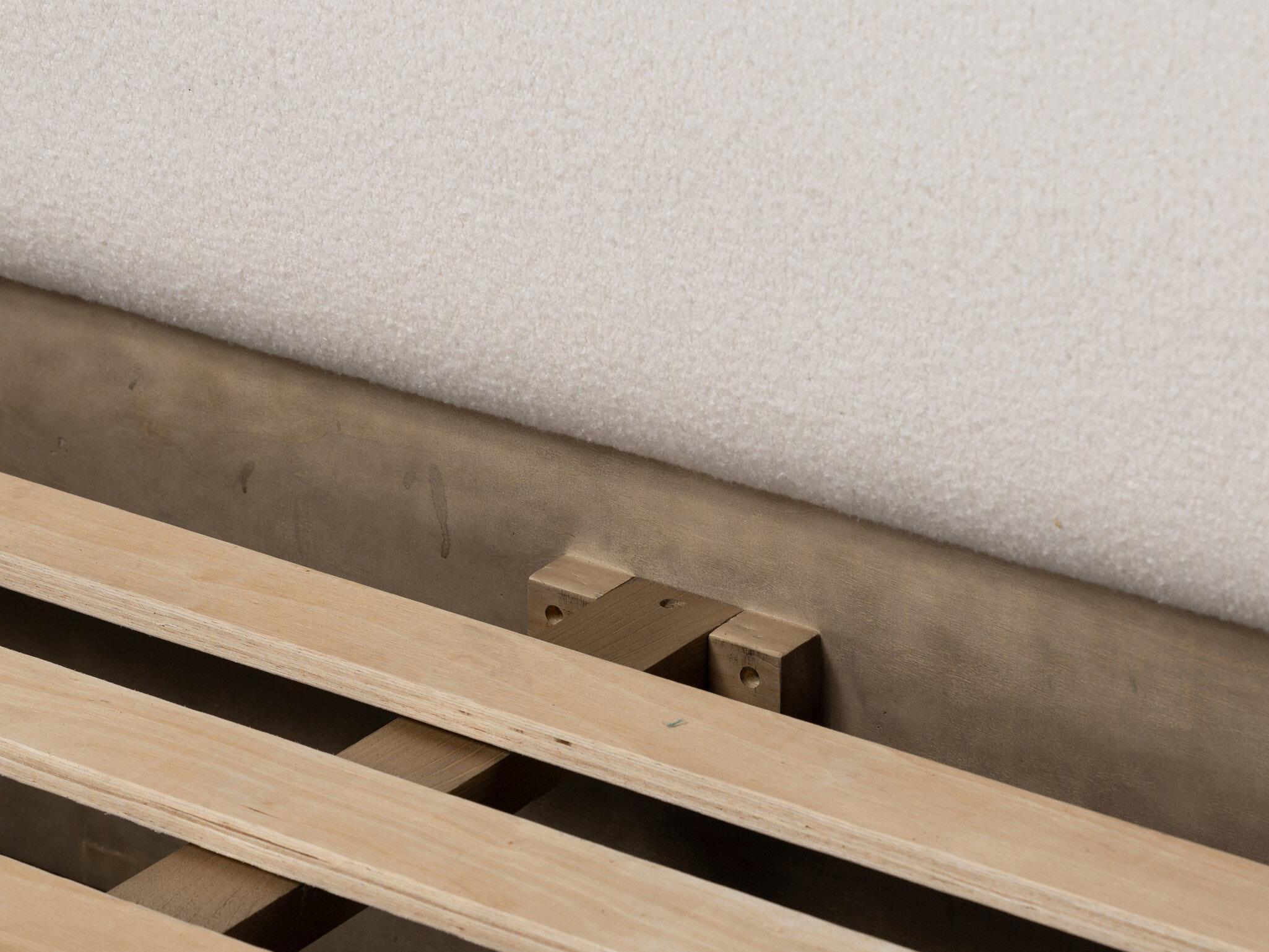 Four Hands Bolton White Oak Wood Upholstered Queen Platform Bed