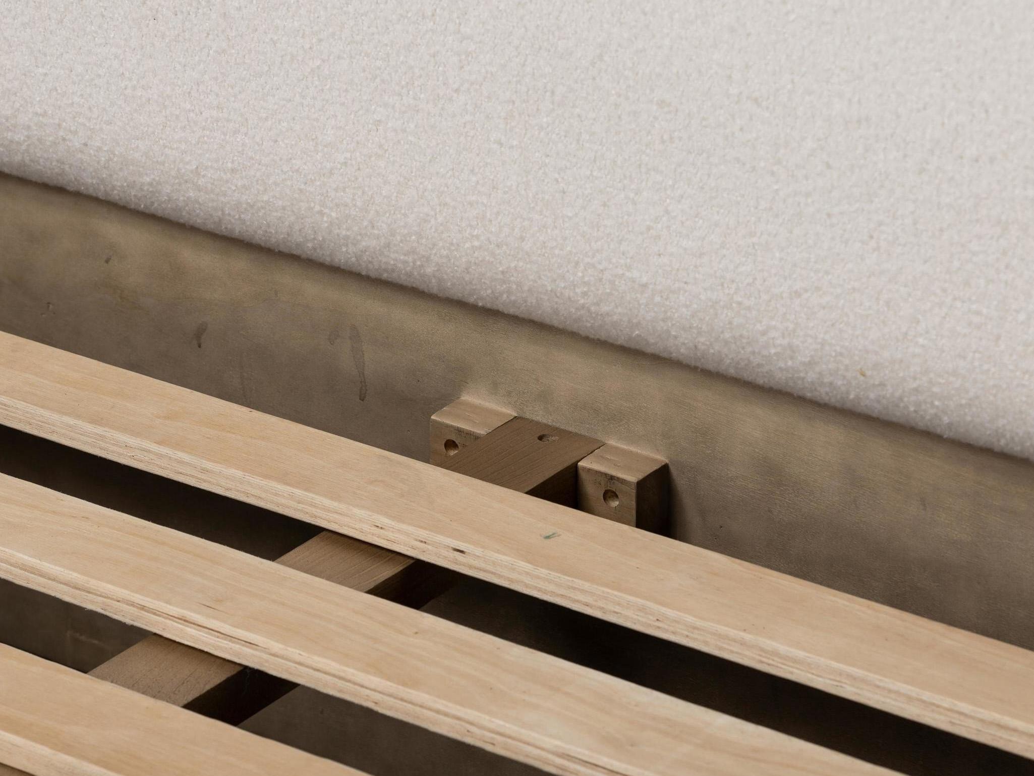 Four Hands Bolton White Oak Wood Upholstered King Platform Bed