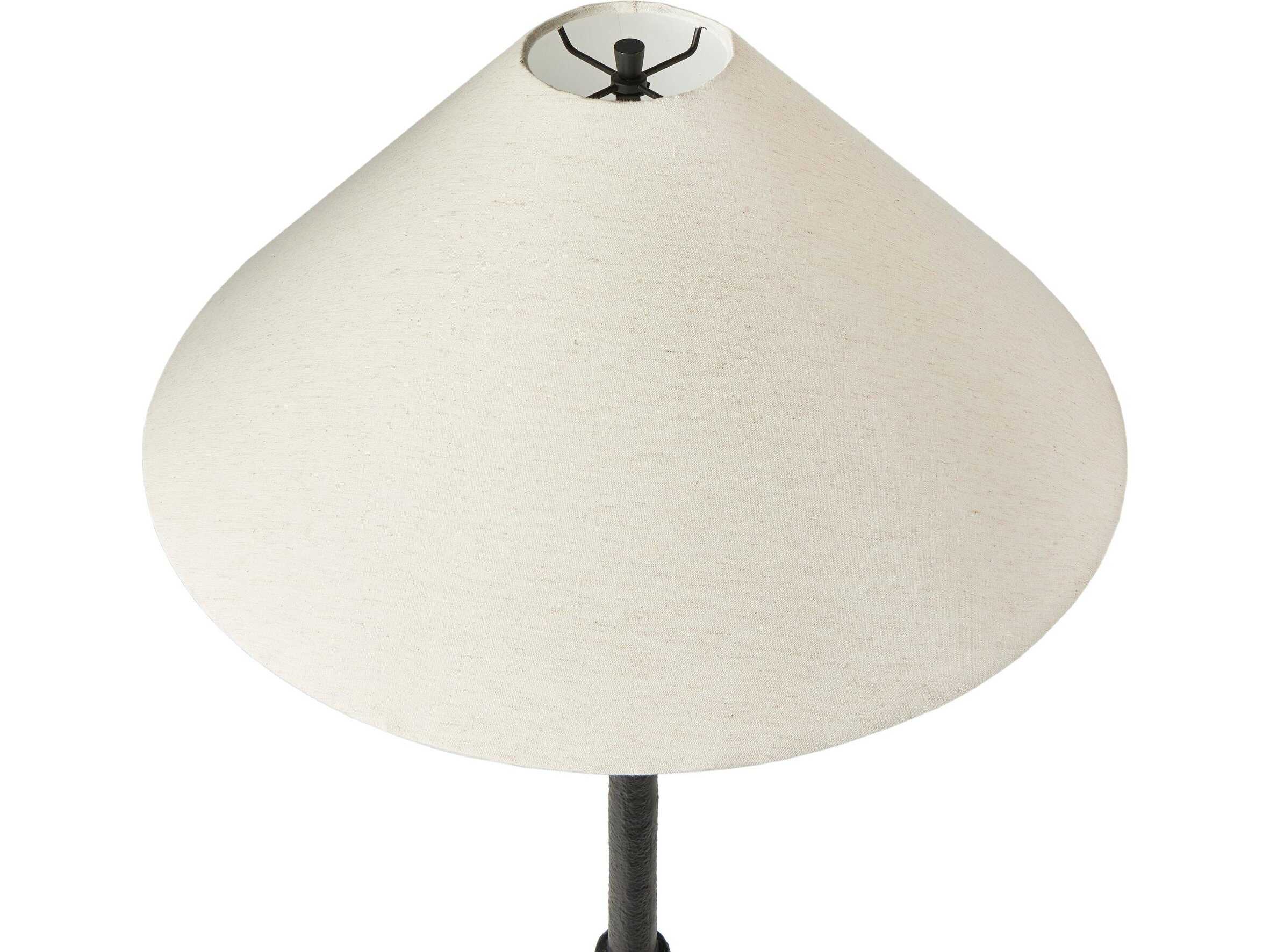 Four Hands Asher Matte Black Cast Aluminum Light Beige Floor Lamp