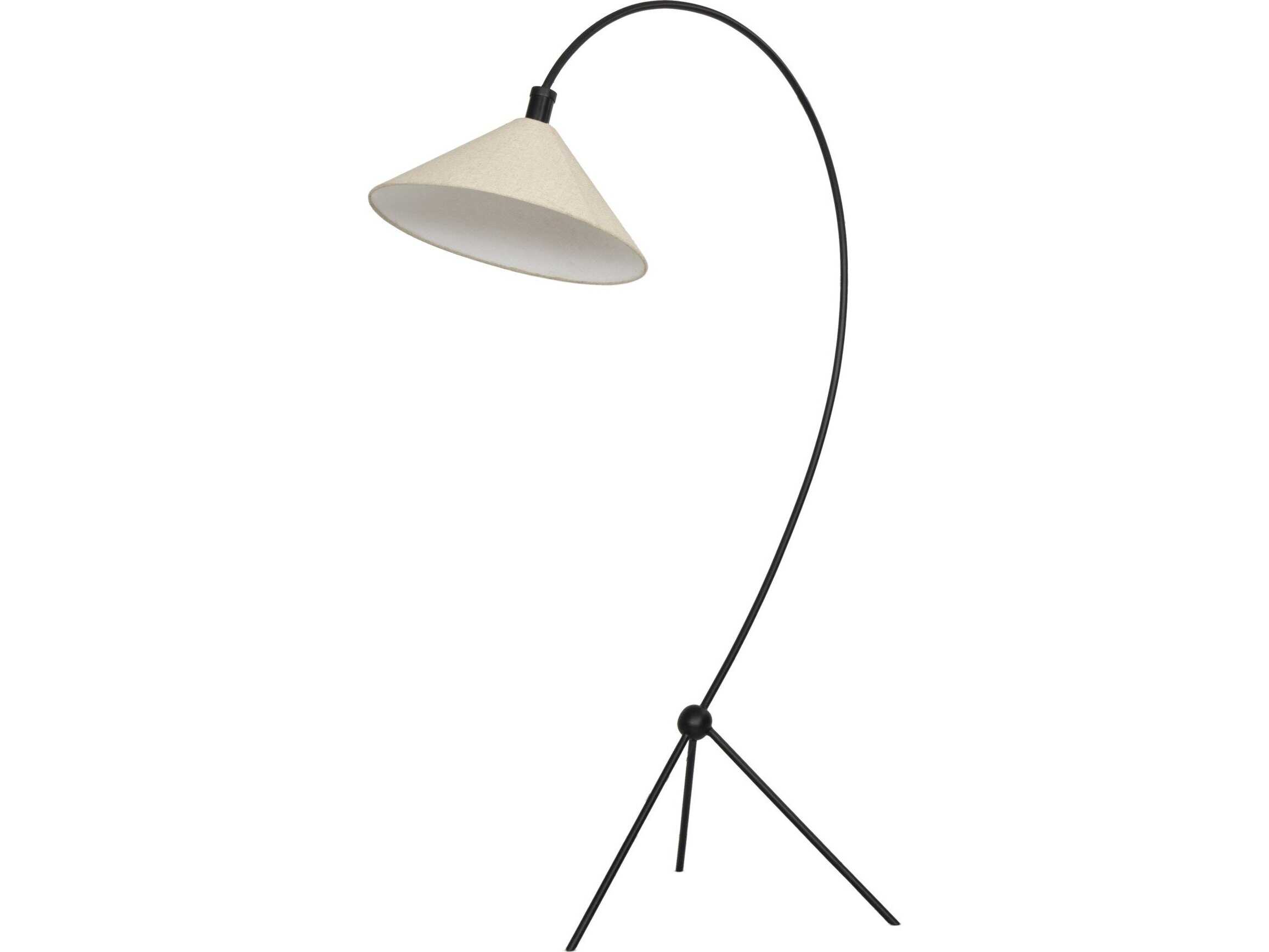 Four Hands Asher Emile Floor Lamp - Matte Black