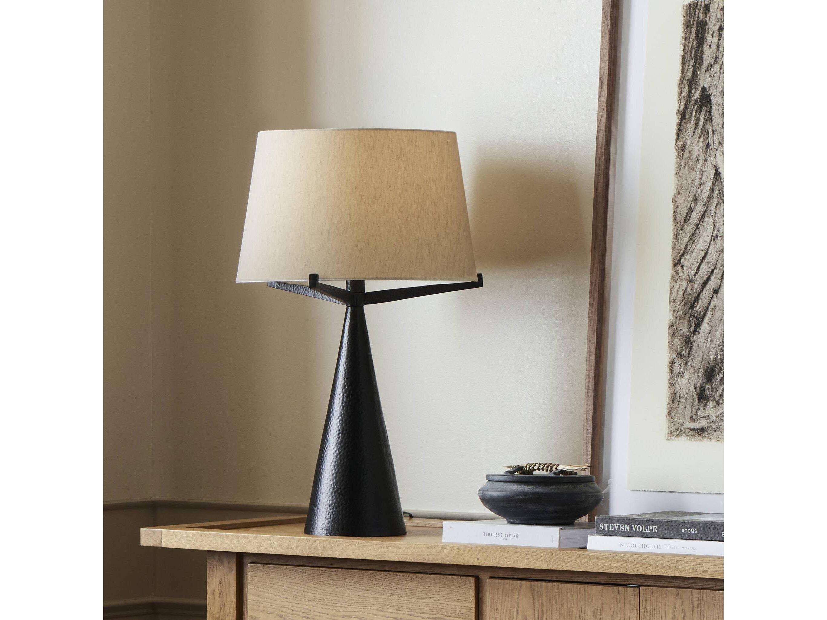 Four Hands Ziggy Table Lamp - Hammered Black Aluminum