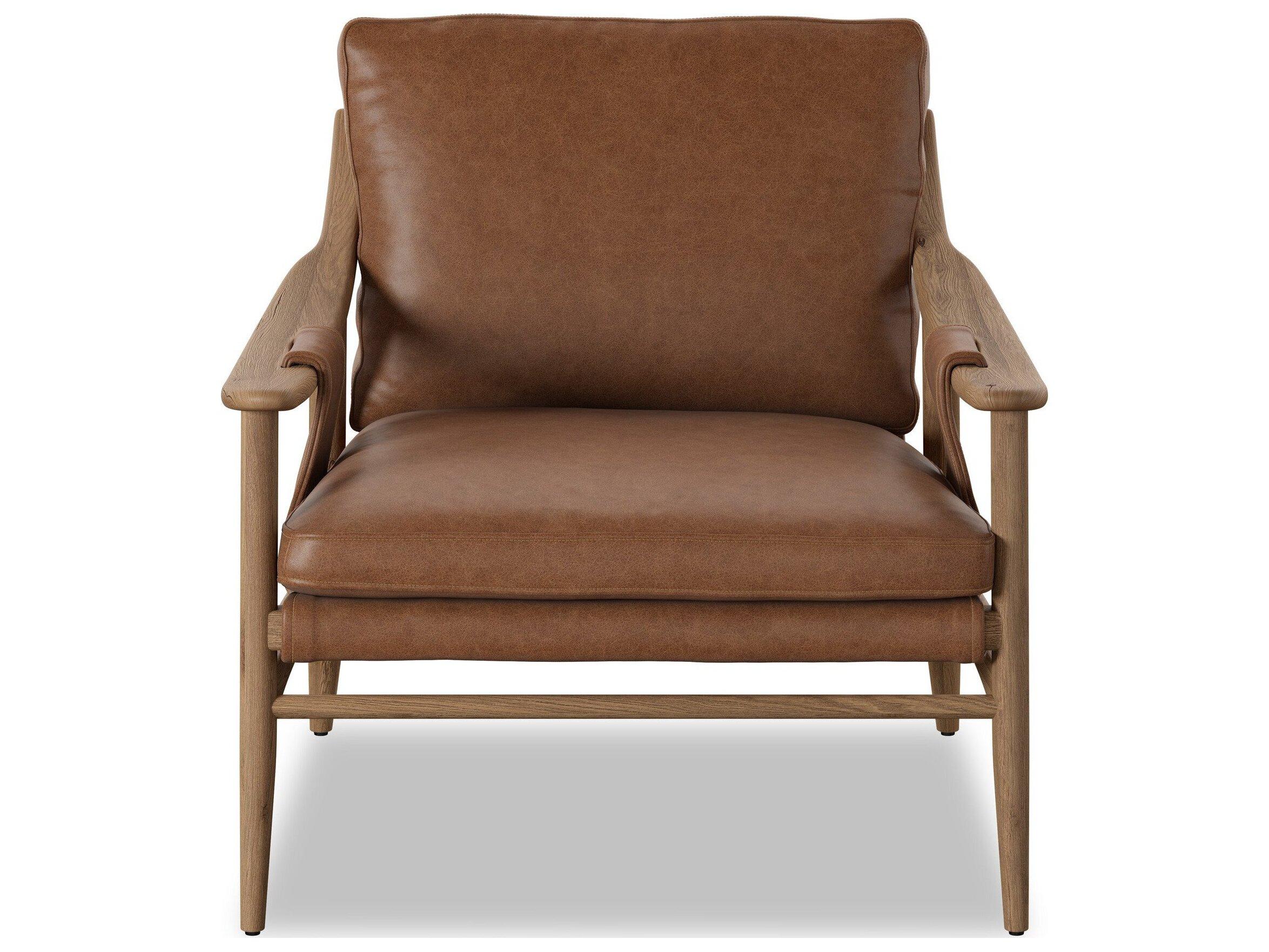 Four Hands Berman Brown Leather Accent Chair