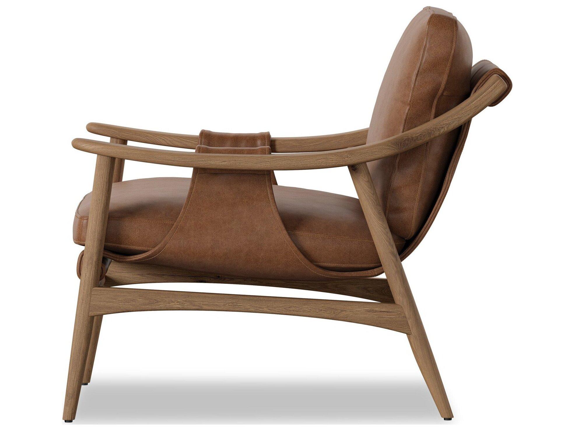 Four Hands Berman Brown Leather Accent Chair