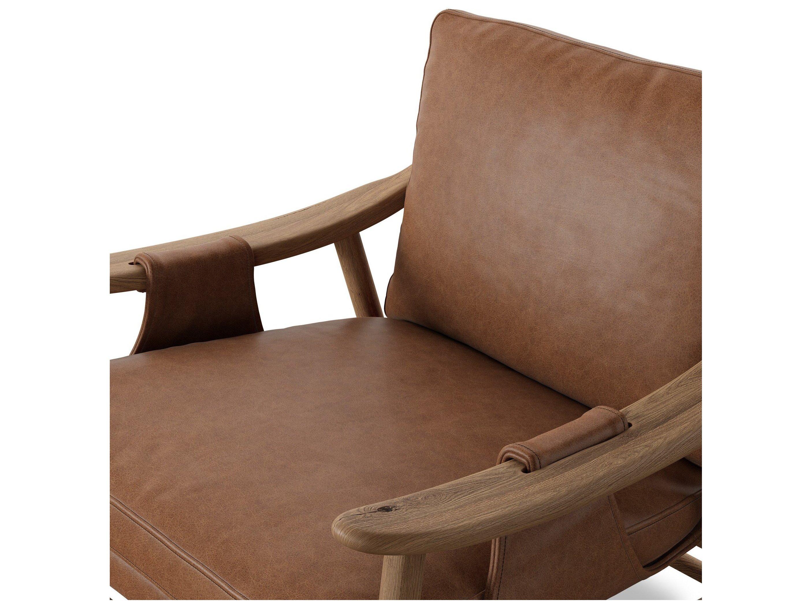 Four Hands Berman Brown Leather Accent Chair