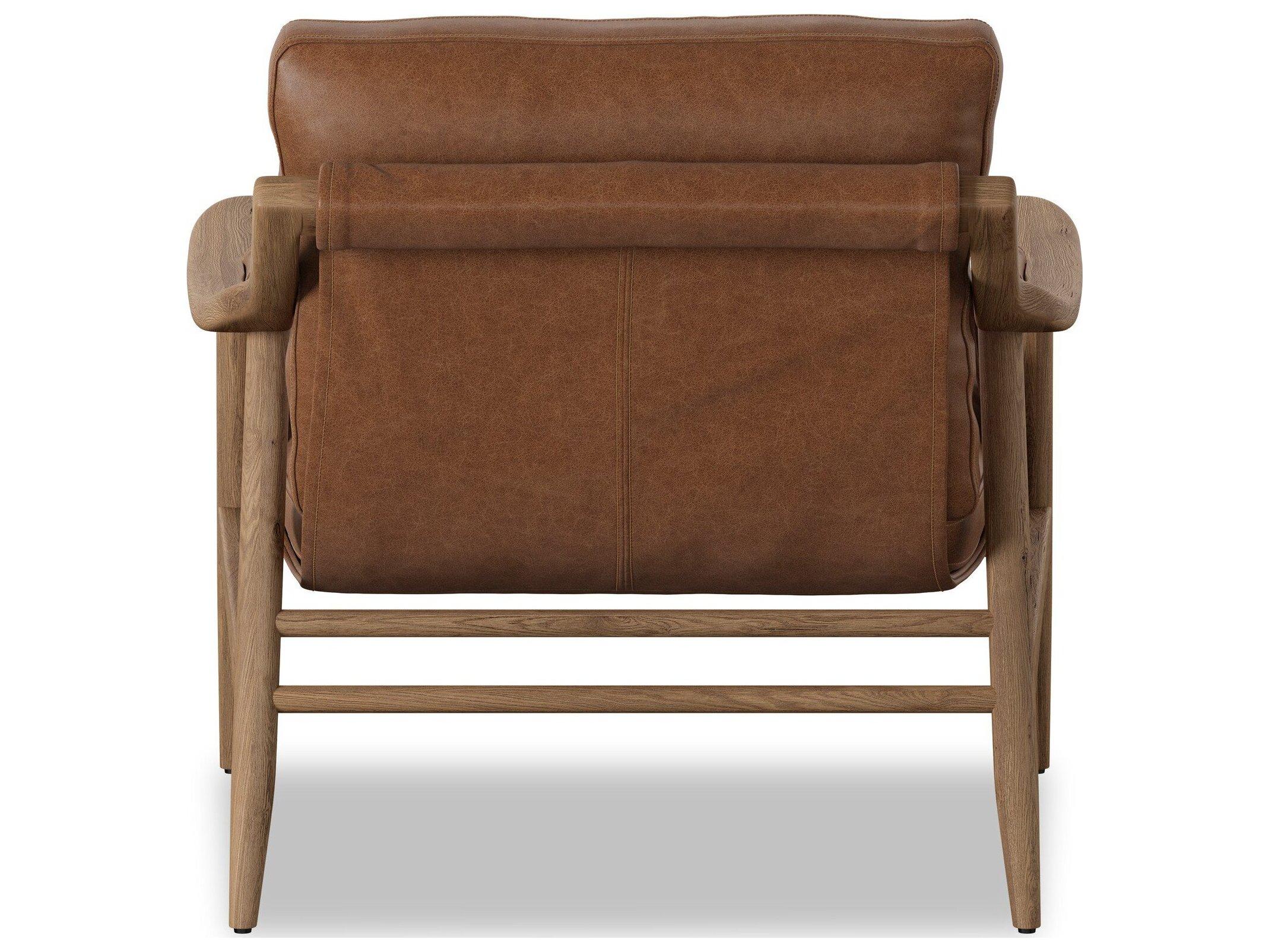 Four Hands Berman Brown Leather Accent Chair