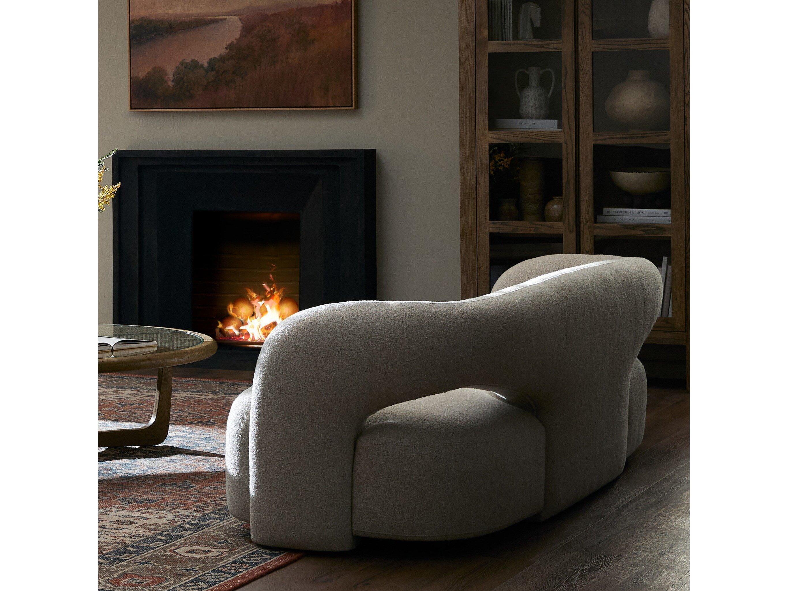 Four Hands Grayson Crete Pebble Beige Upholstered Sofa