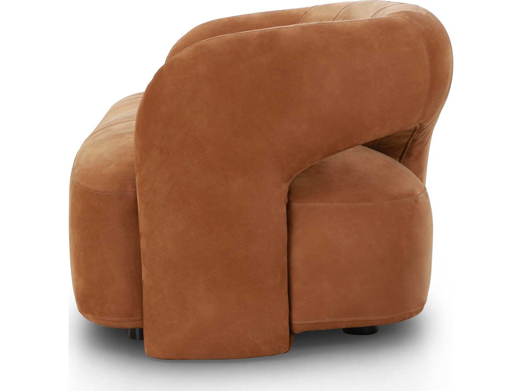 Four Hands Grayson Mazie Nubuck Cognac Upholstered Sofa