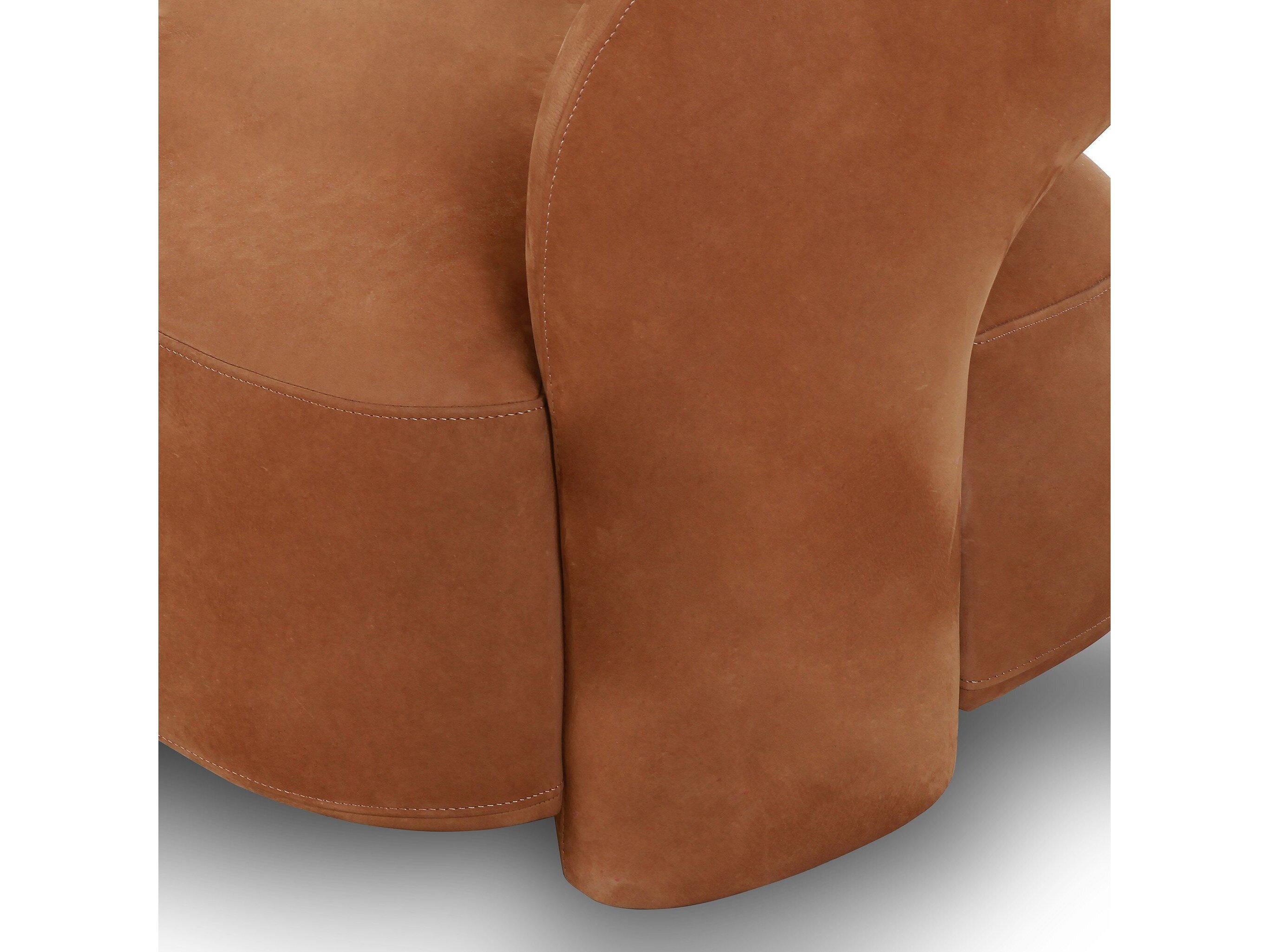 Four Hands Grayson Mazie Nubuck Cognac Upholstered Sofa