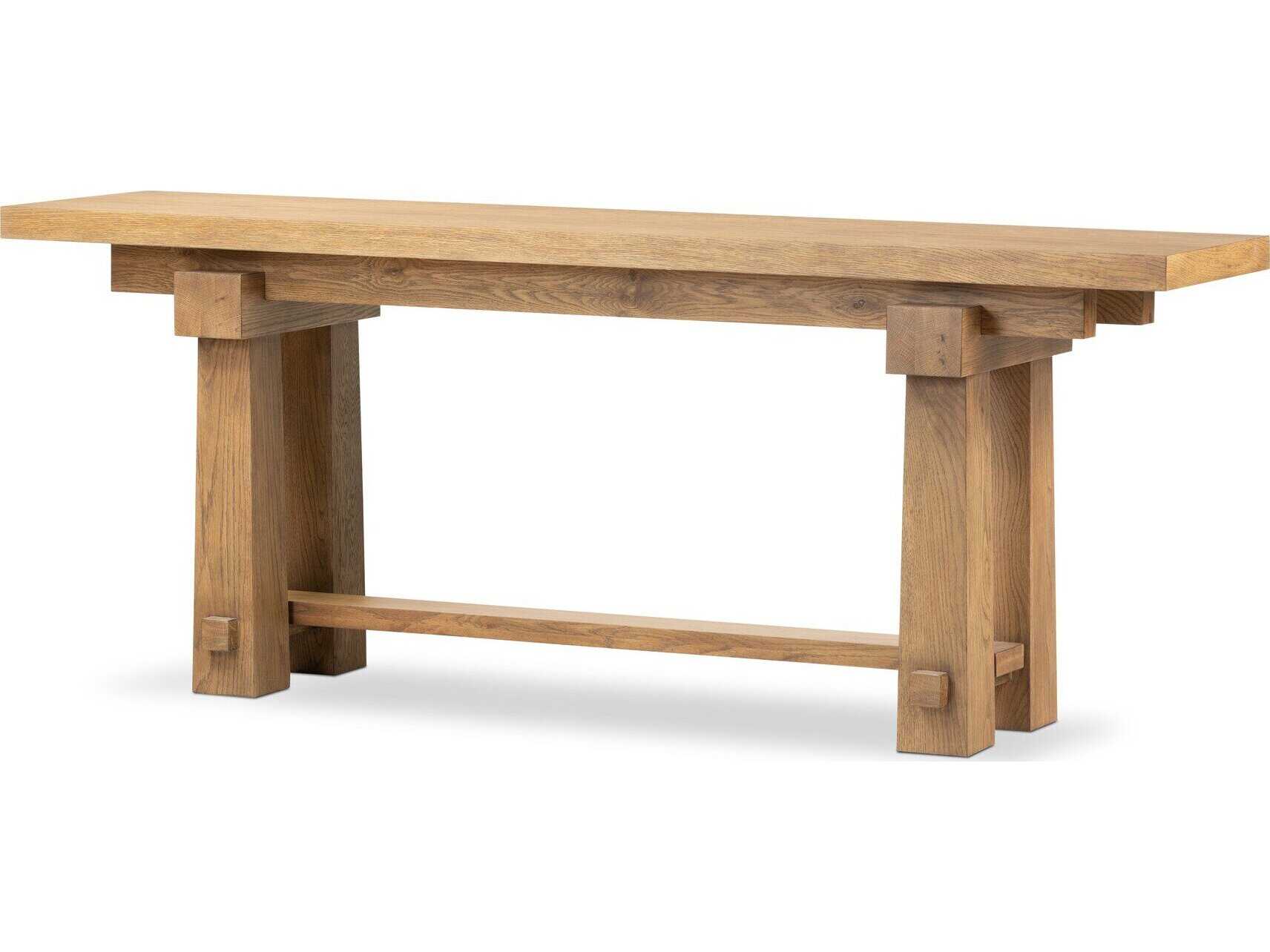 Four Hands Haiden Rectangular Wood Honey Oak Veneer Console Table