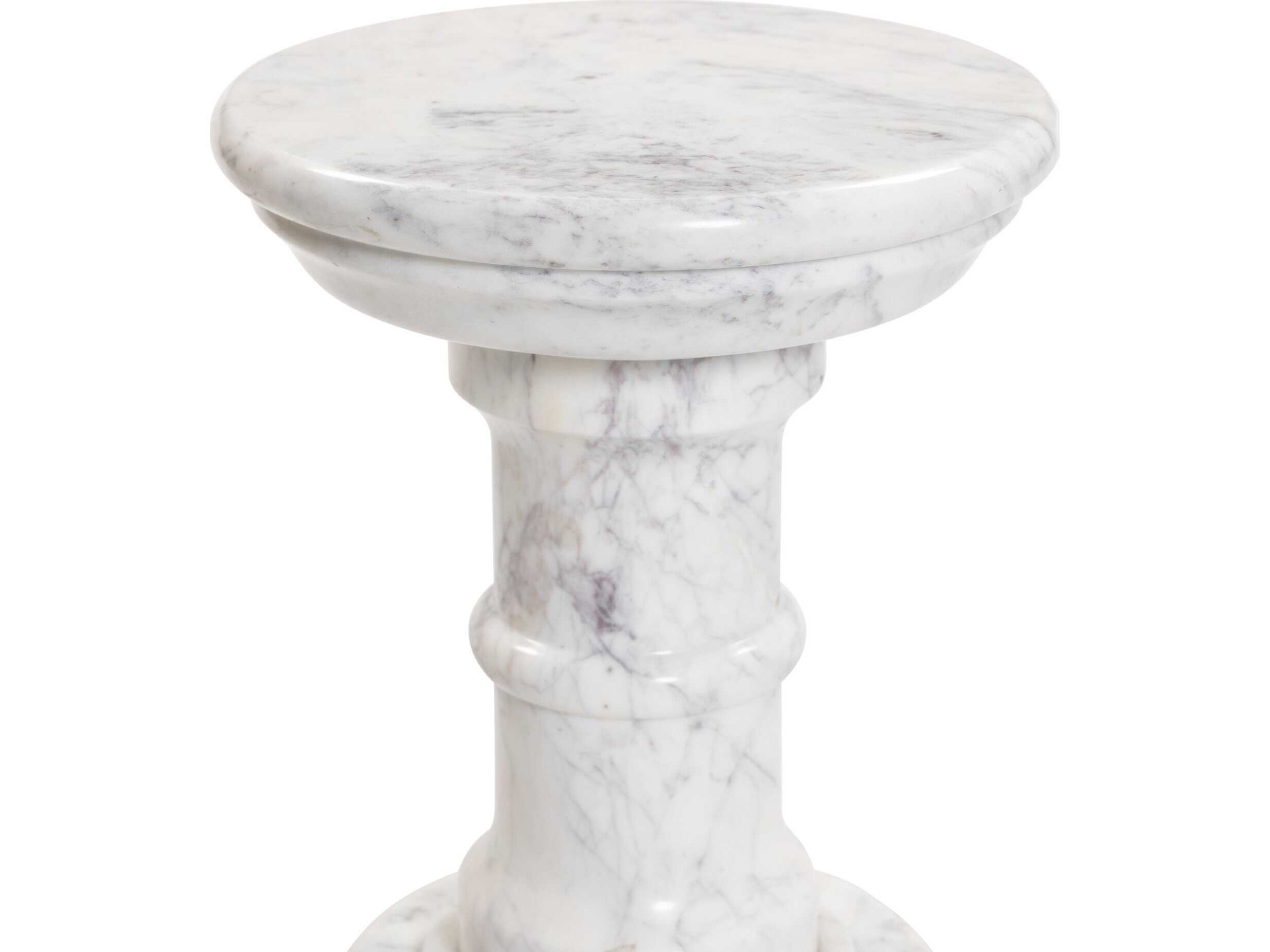Four Hands Marlow Cyprus Round Marble End Table