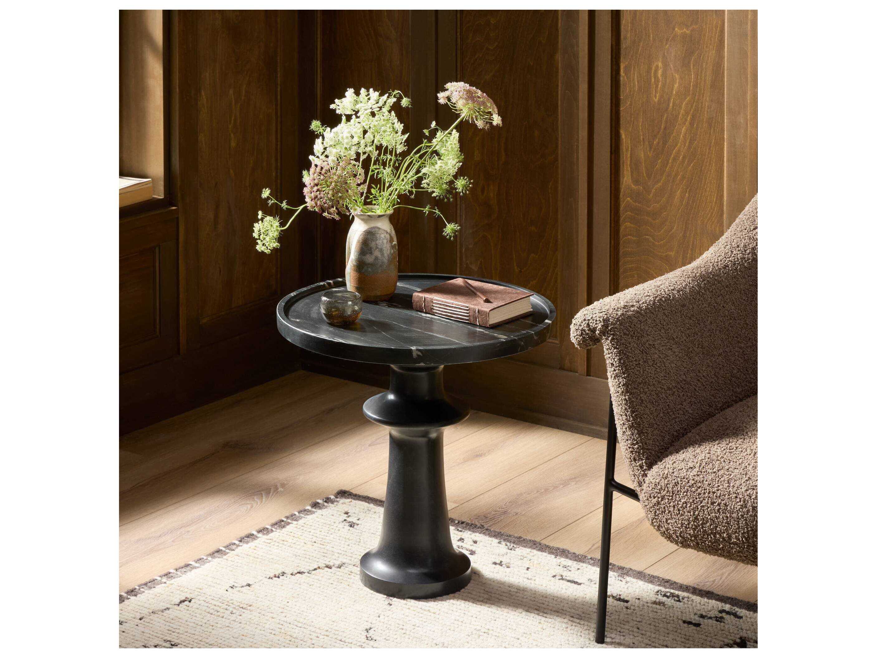 Four Hands Marlow Skylar Round Marble End Table
