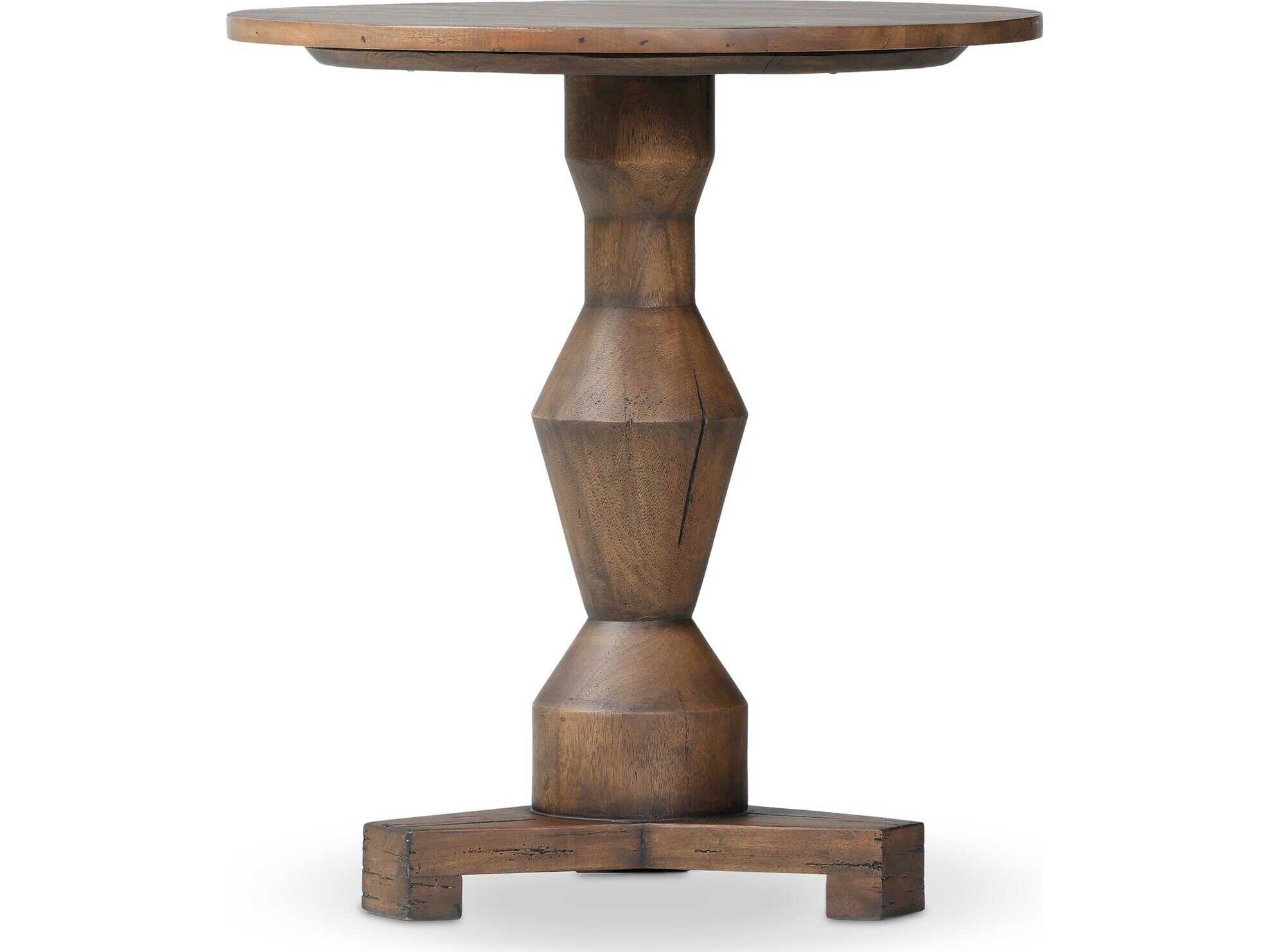 Four Hands Harmon Rivi Round Wood End Table