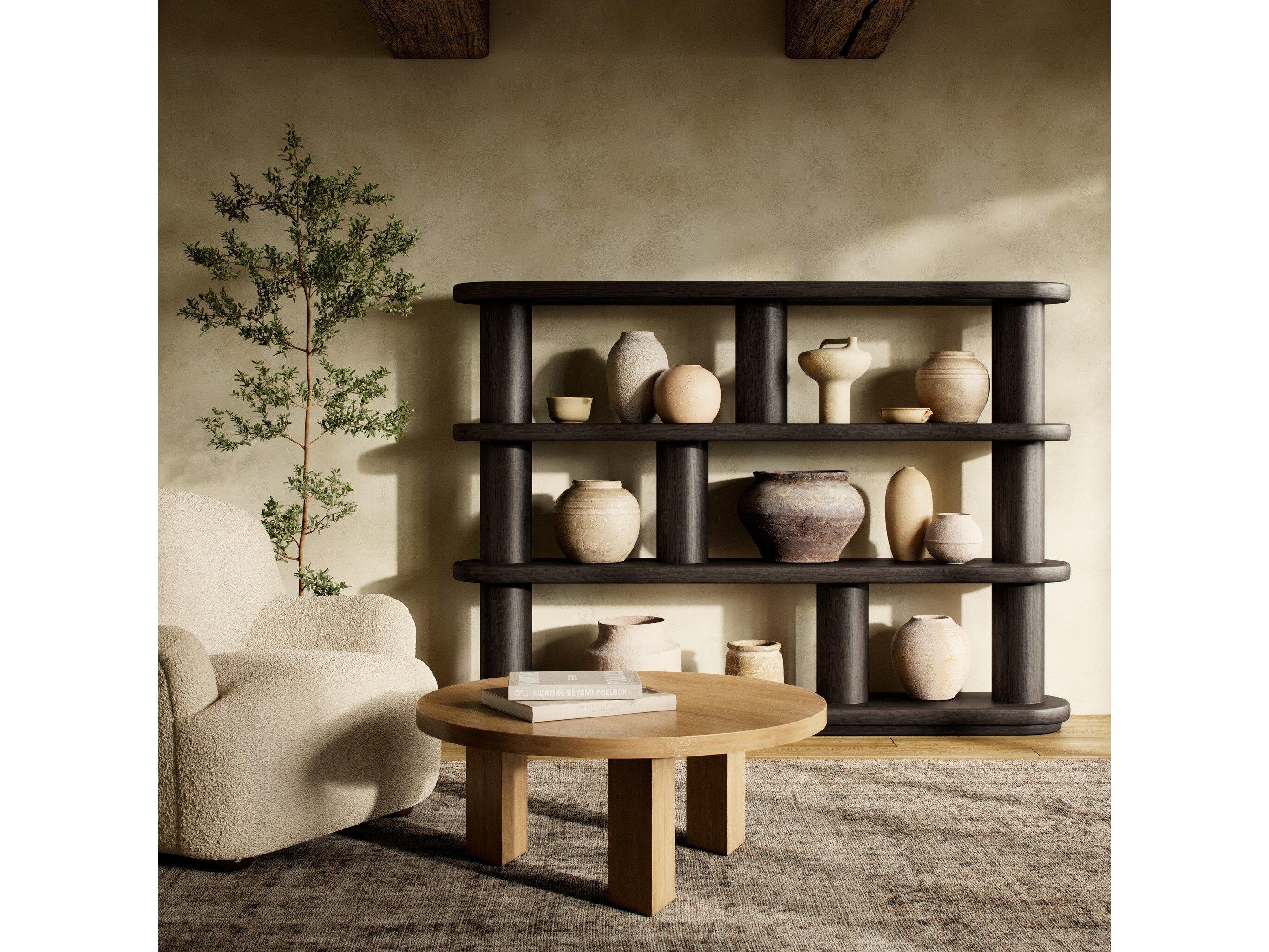 Four Hands Bolton Luciana Ebony Oak Veneer Bookcase