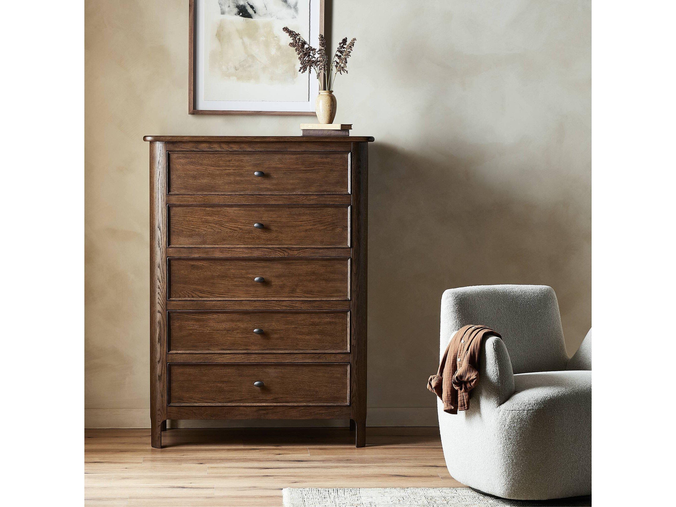 Four Hands Bolton Aged Oak Veneer Brown Wood Accent Chest