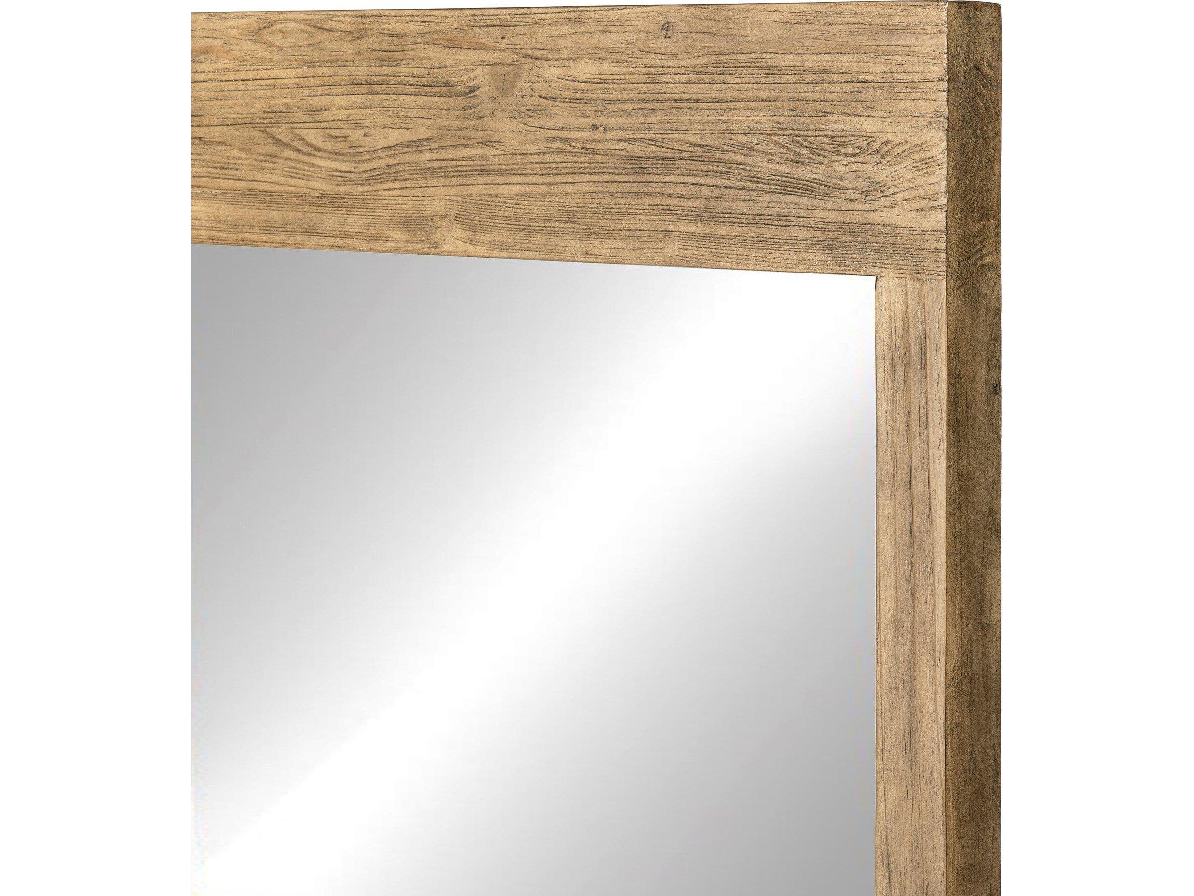 Four Hands Wells Ledge Rectangular Distressed Light Pine Wall Mirror