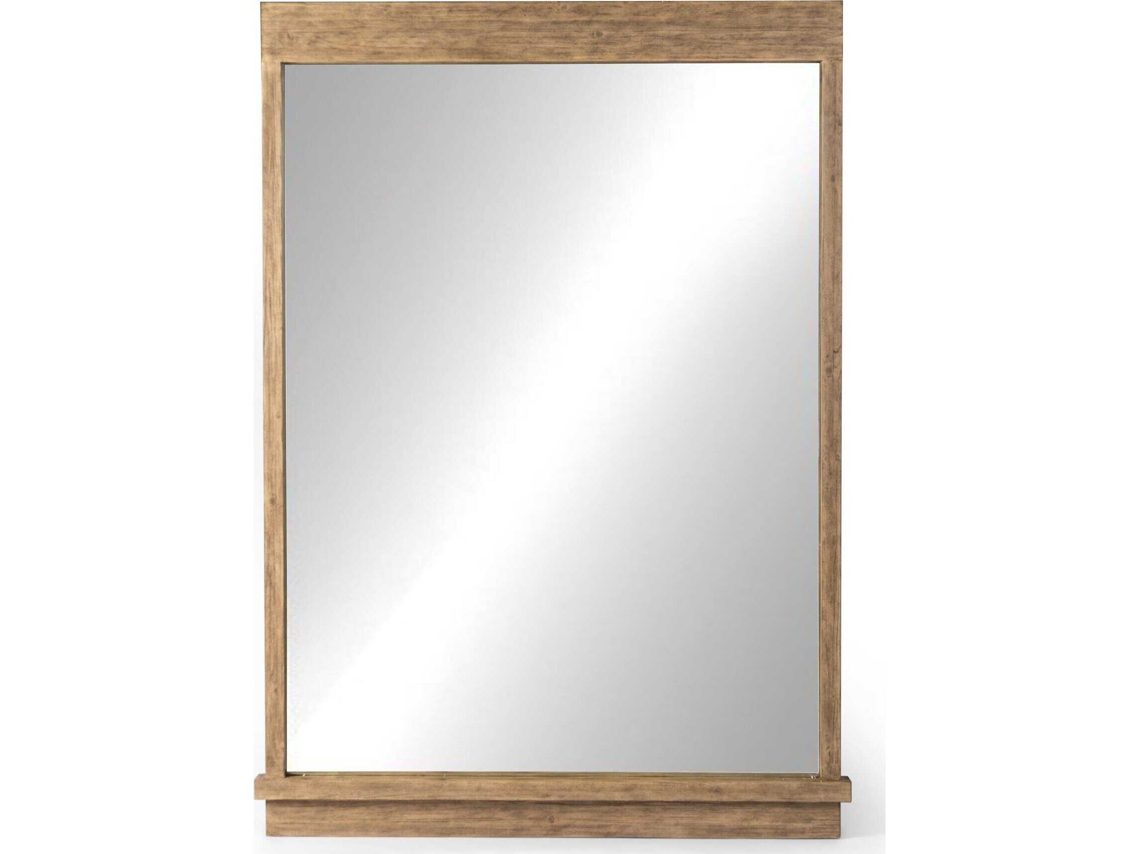 Four Hands Wells Ledge Rectangular Distressed Light Pine Floor Mirror