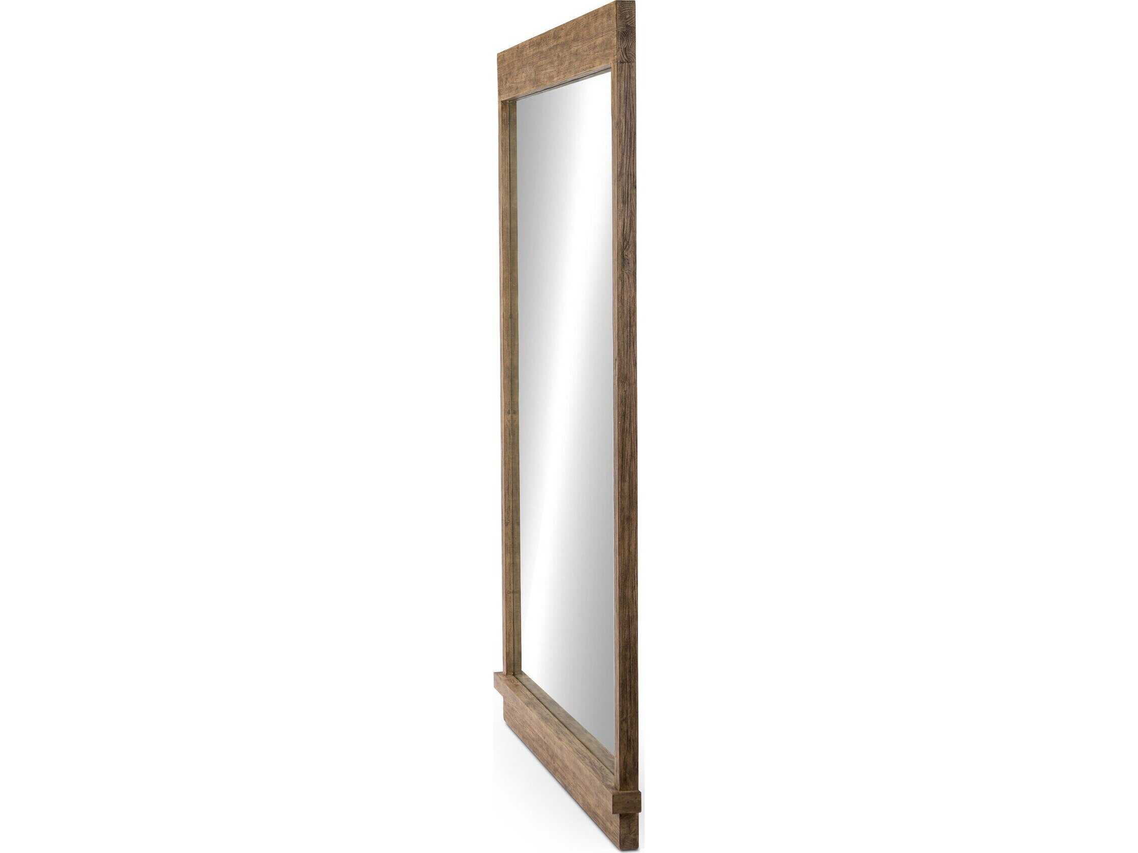 Four Hands Wells Ledge Rectangular Distressed Light Pine Floor Mirror