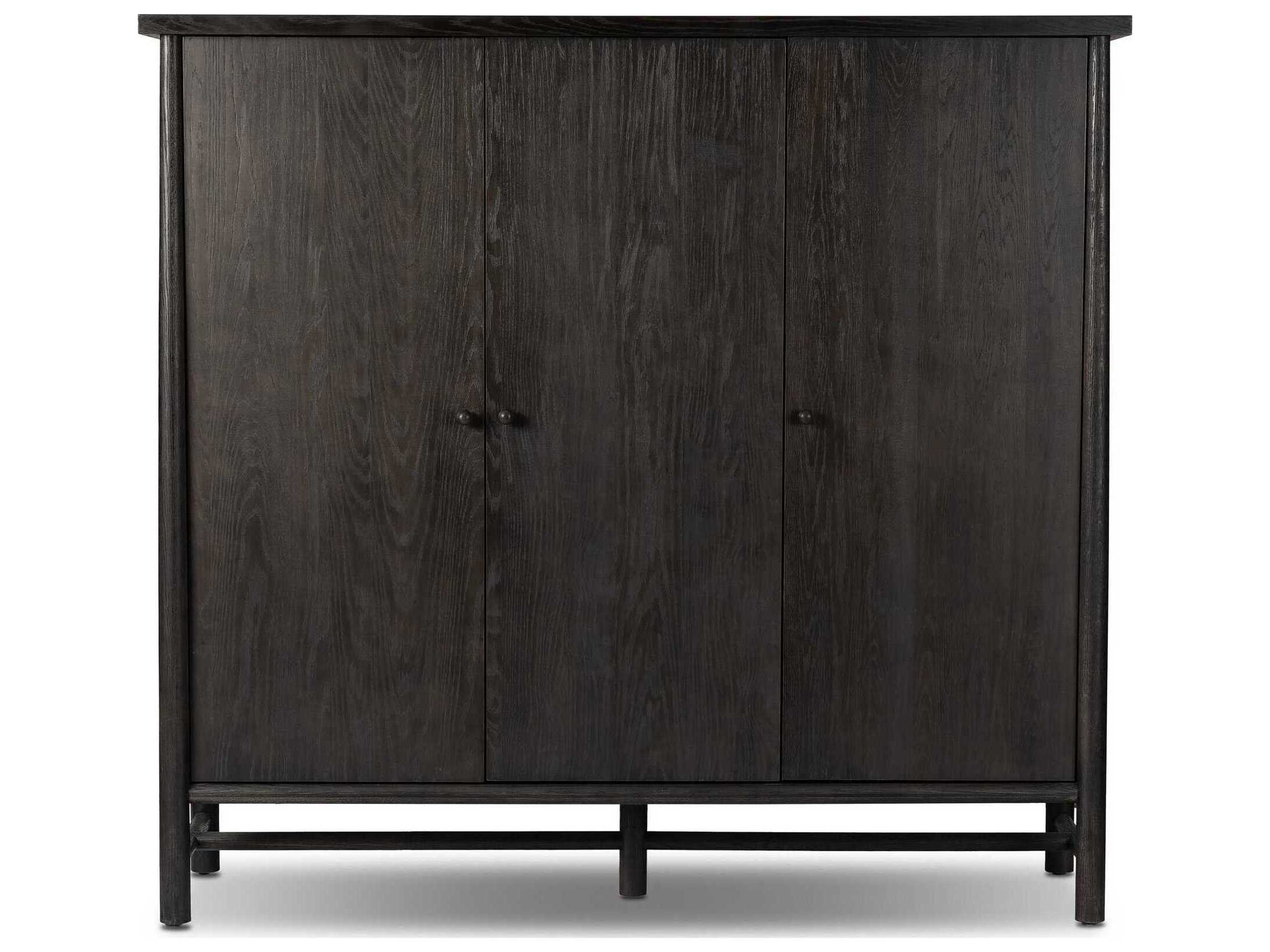 Four Hands Wells Charcoal Oak Veneer Black Wood Accent Chest