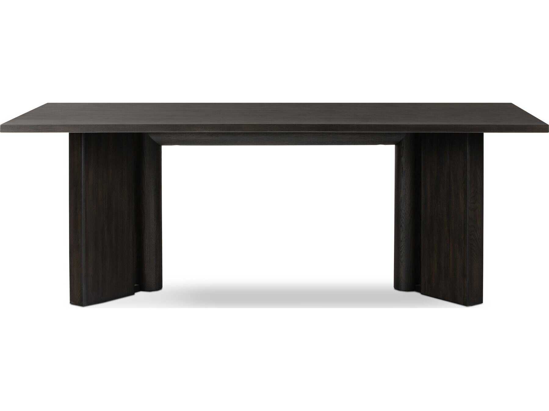 Four Hands Haiden Rectangular Wood Smoked Black Veneer Dining Table