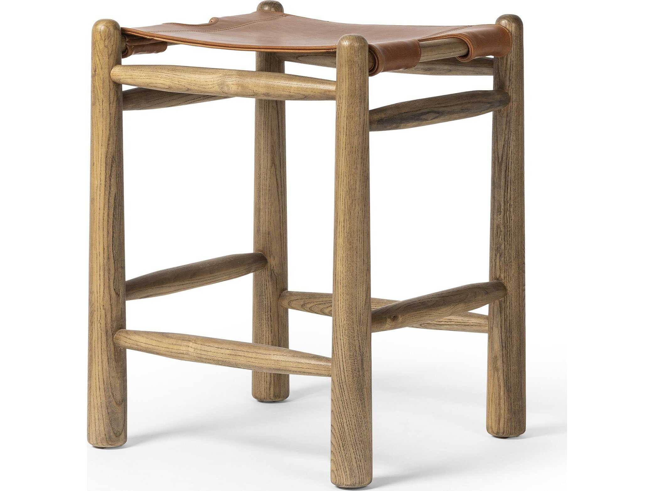 Four Hands Allston Leather Counter Stool