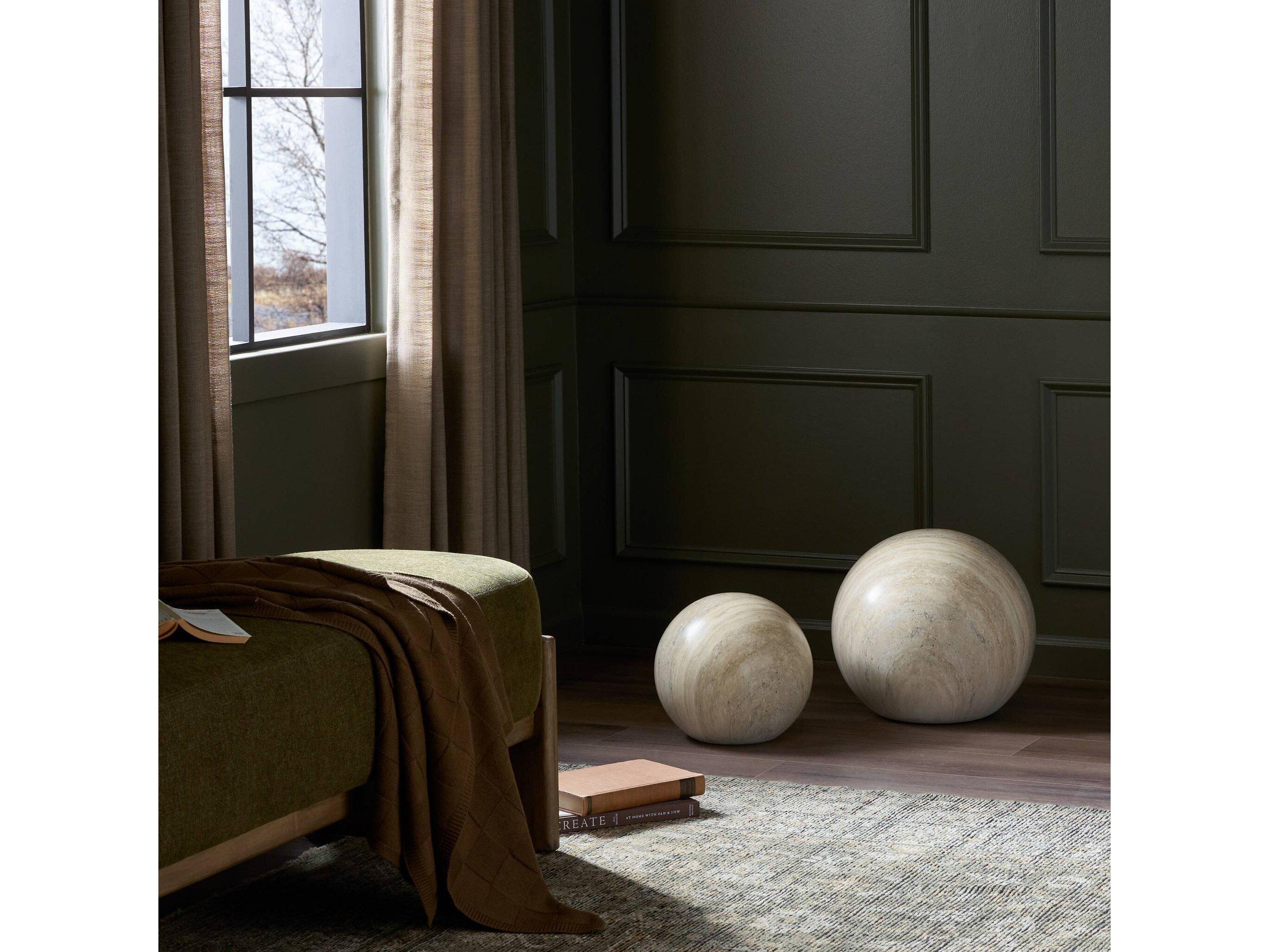 Four Hands Thayer Mairo Natural Grey Faux Marble Sphere