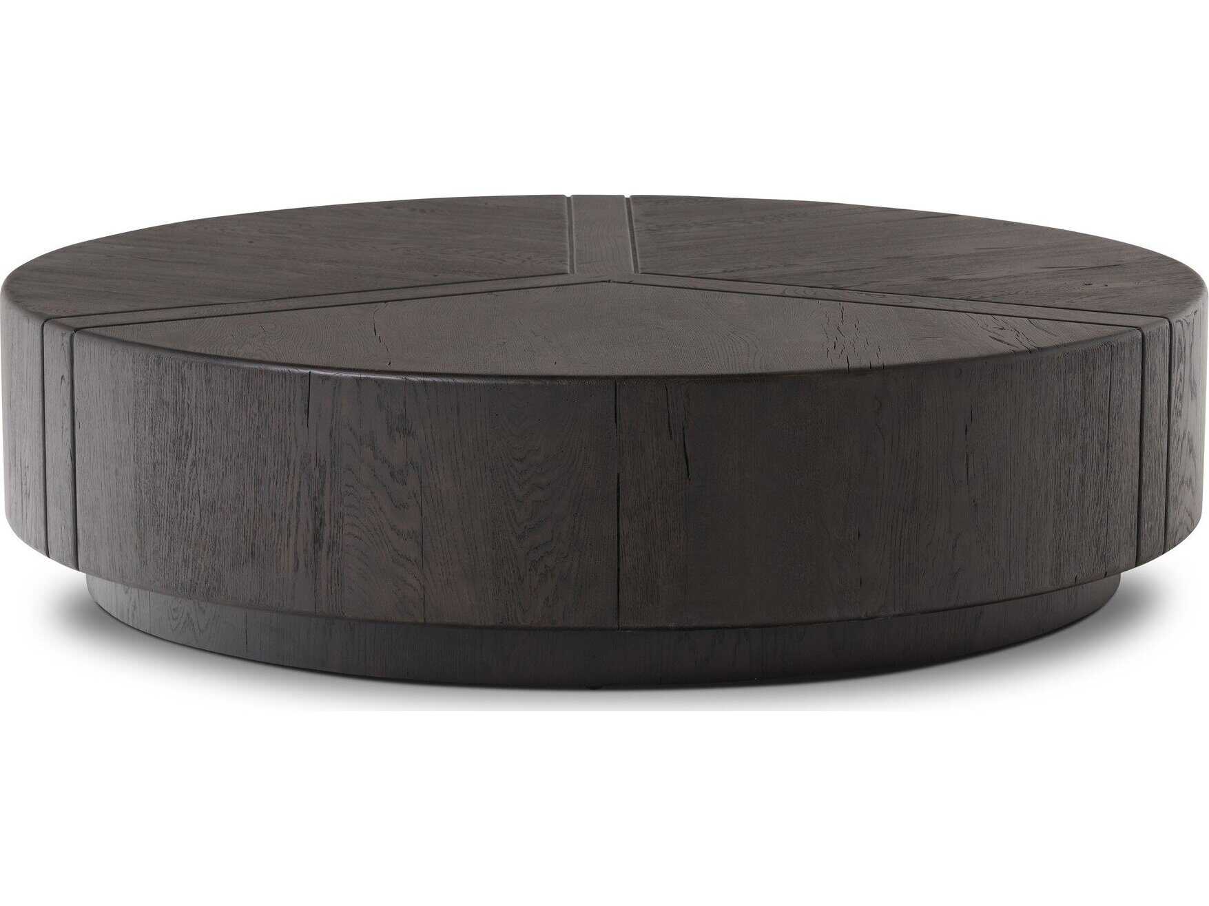 Four Hands Bina Renan Dark Espresso Reclaimed French Oak Round Wood Coffee Table