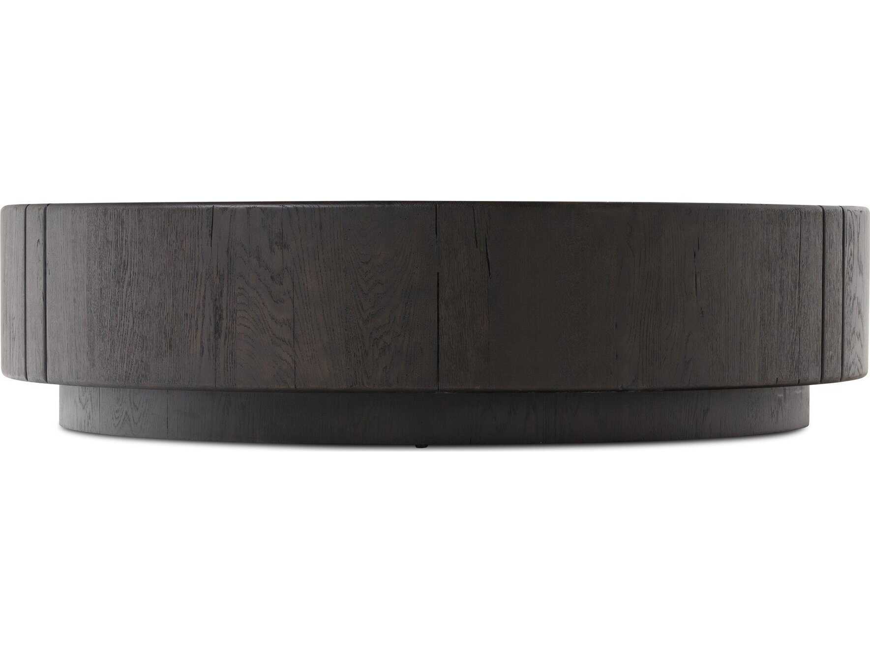 Four Hands Bina Renan Dark Espresso Reclaimed French Oak Round Wood Coffee Table