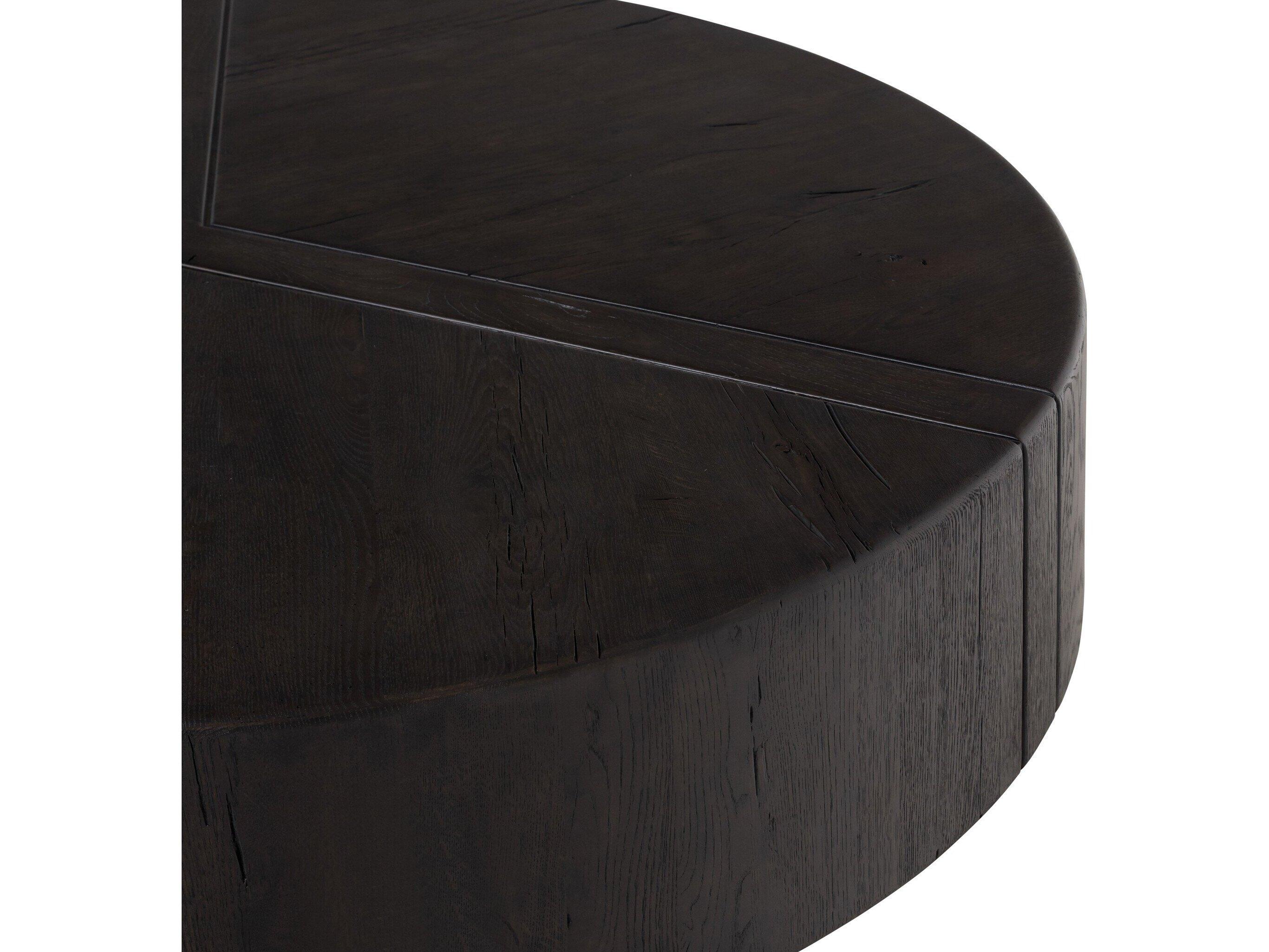 Four Hands Bina Renan Dark Espresso Reclaimed French Oak Round Wood Coffee Table