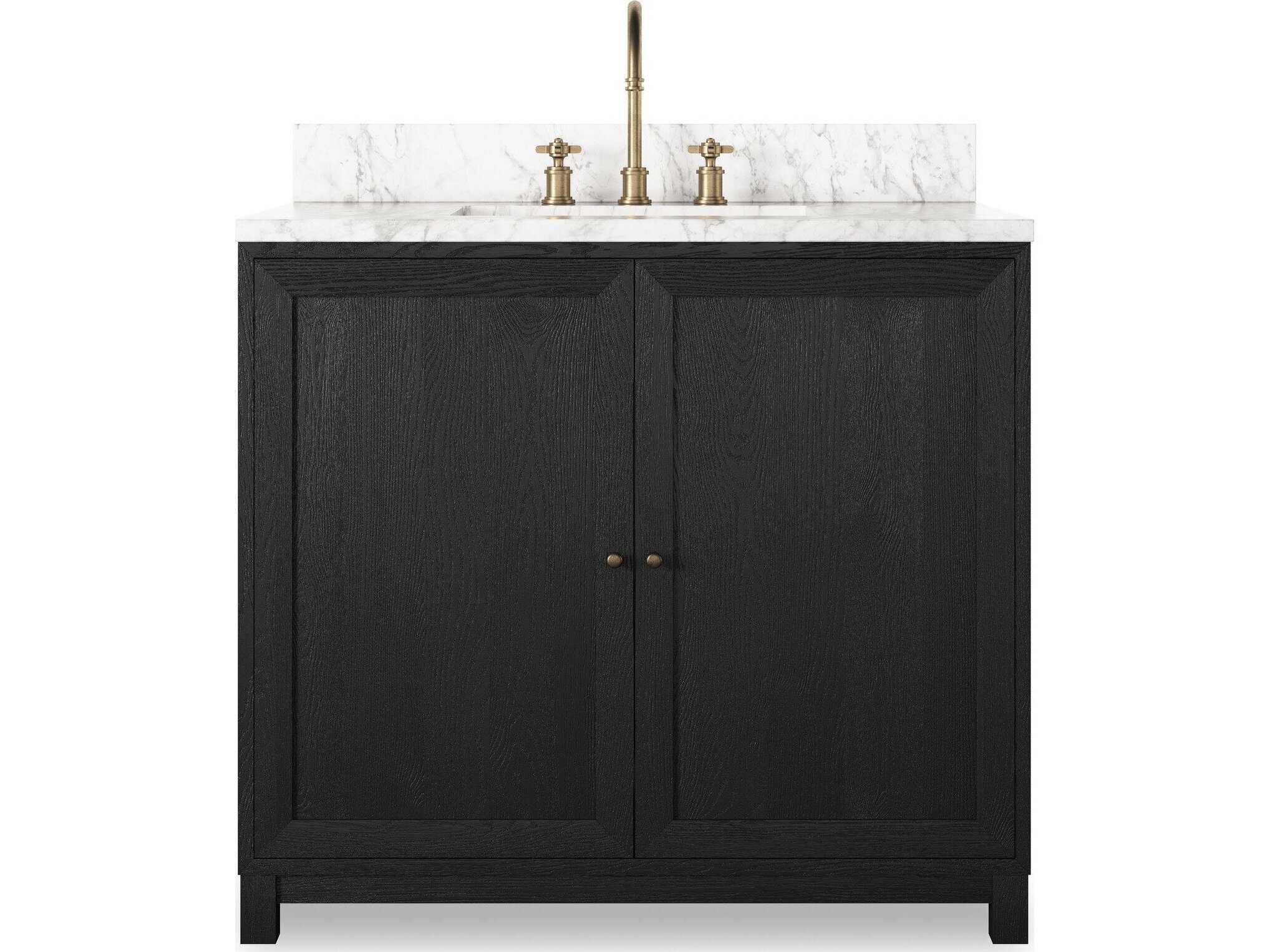 Four Hands Millie Single Vanity - Satin Drifted Black Veneer
