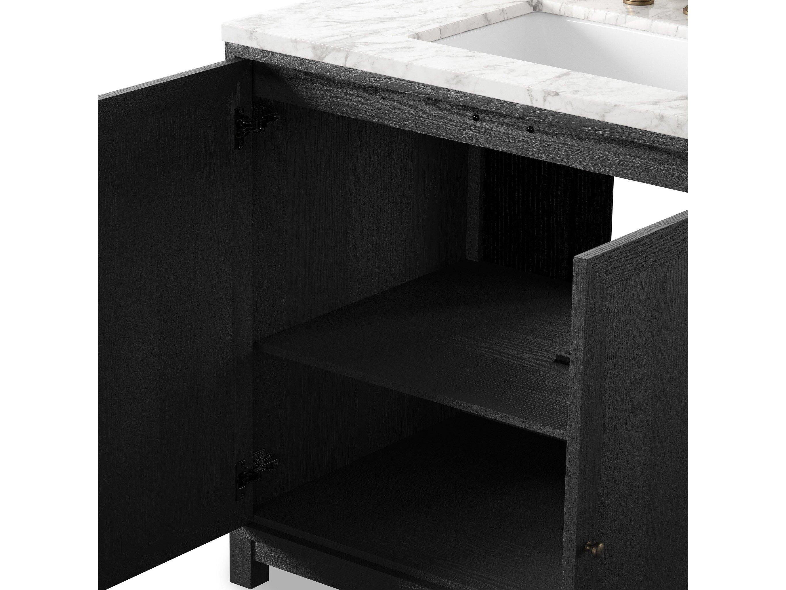 Four Hands Millie Single Vanity - Satin Drifted Black Veneer