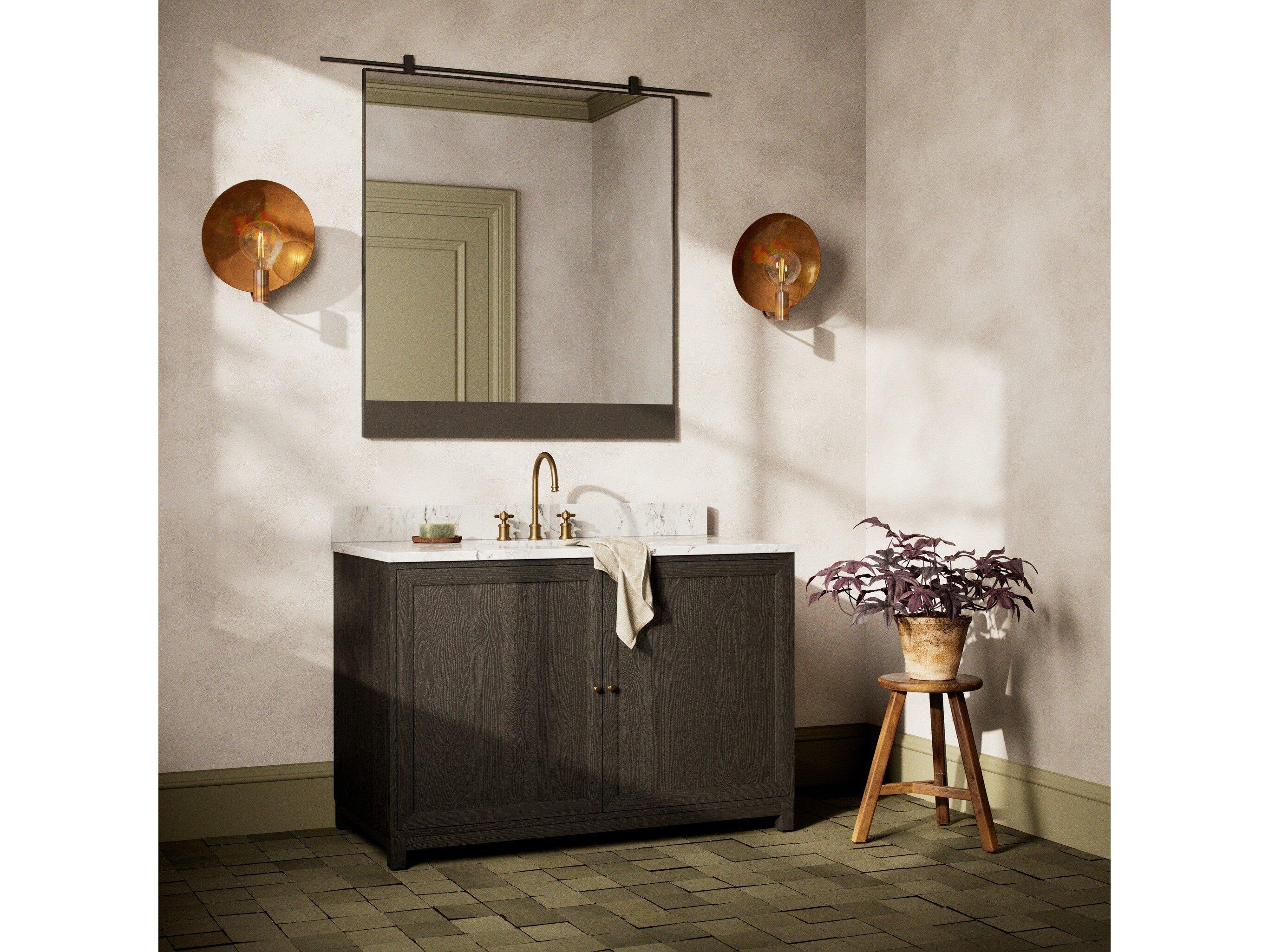 Four Hands Millie Single Wide Vanity - Satin Drifted Black Veneer