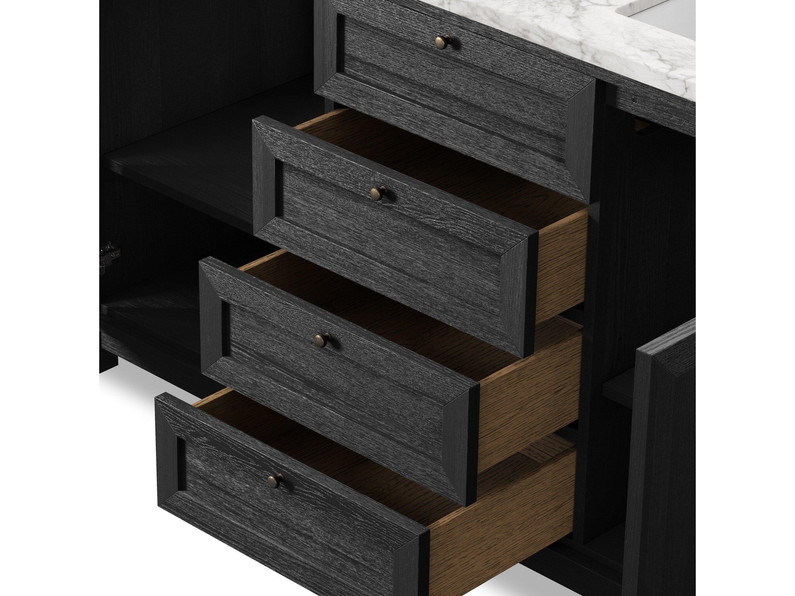 Four Hands Millie Double Vanity - Satin Drifted Black Veneer