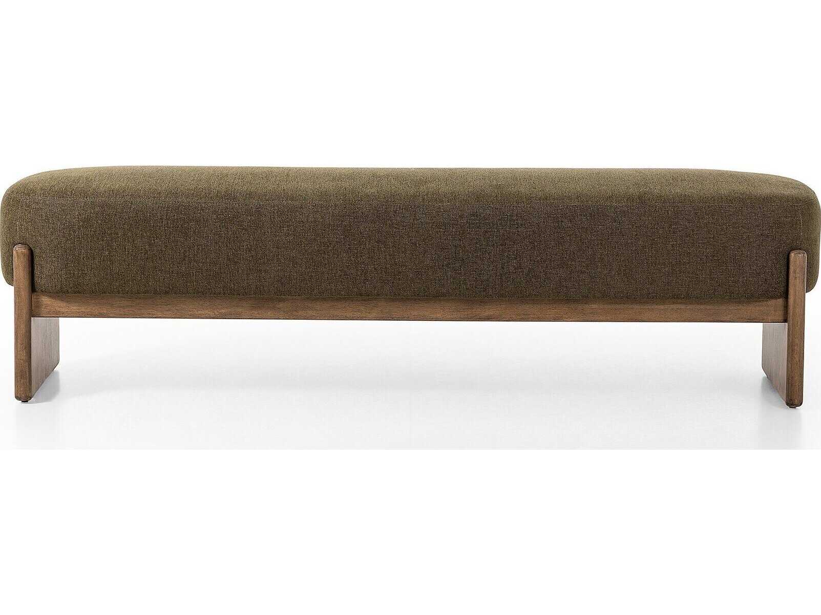 Four Hands Kensington Kirby Green Fur Accent Bench