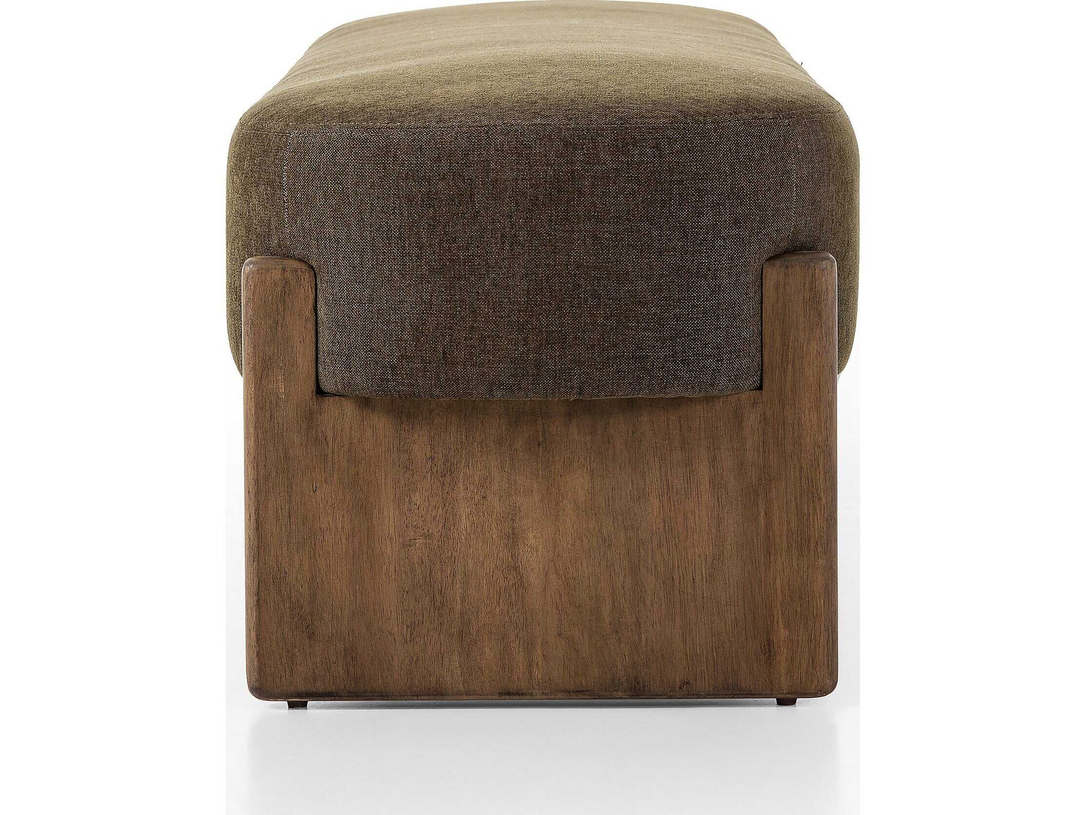 Four Hands Kensington Kirby Green Fur Accent Bench