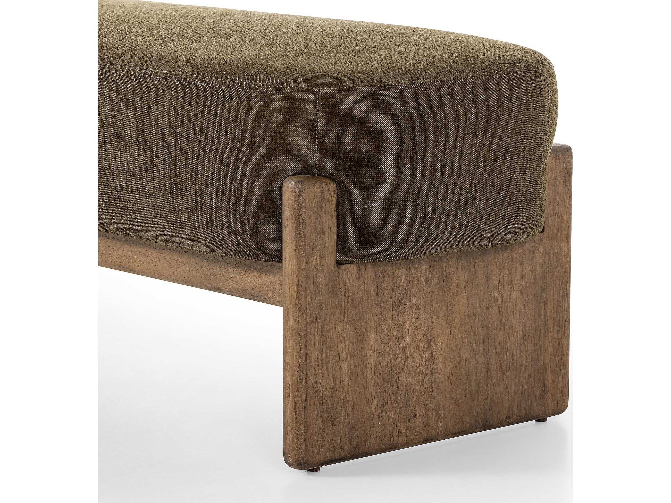 Four Hands Kensington Kirby Green Fur Accent Bench