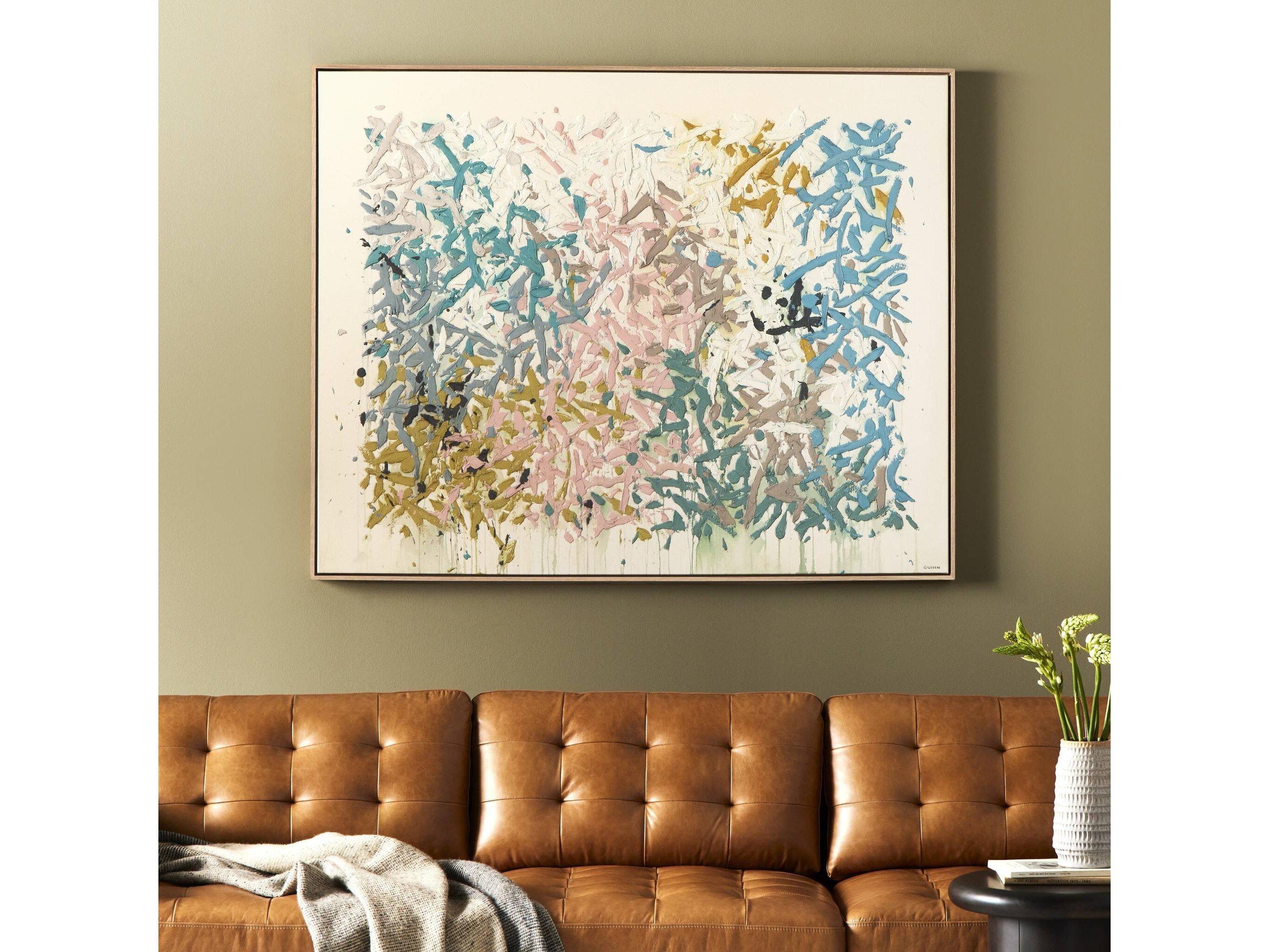 Four Hands Art Studio Our Hands Are Open No. 18 by Tyler Guinn Vertical Grain White Oak Floater Canvas Wall Art