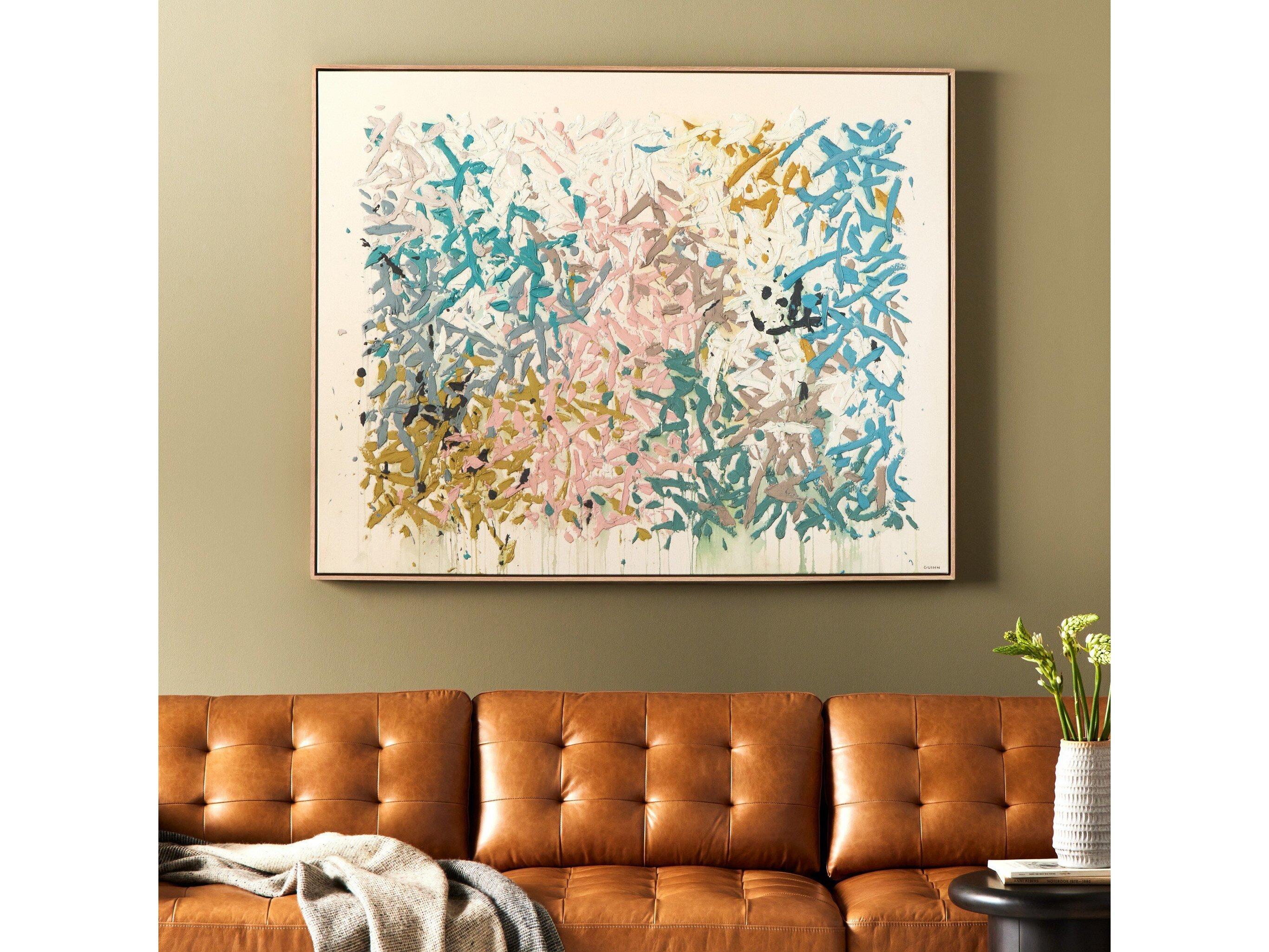 Four Hands Art Studio Our Hands Are Open No. 18 by Tyler Guinn Vertical Grain White Oak Floater Canvas Wall Art