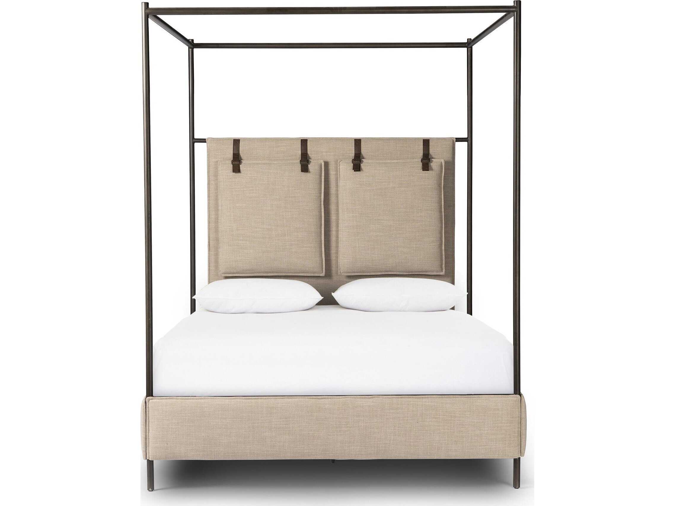 Four Hands Irondale Leigh Beige Queen Canopy Bed