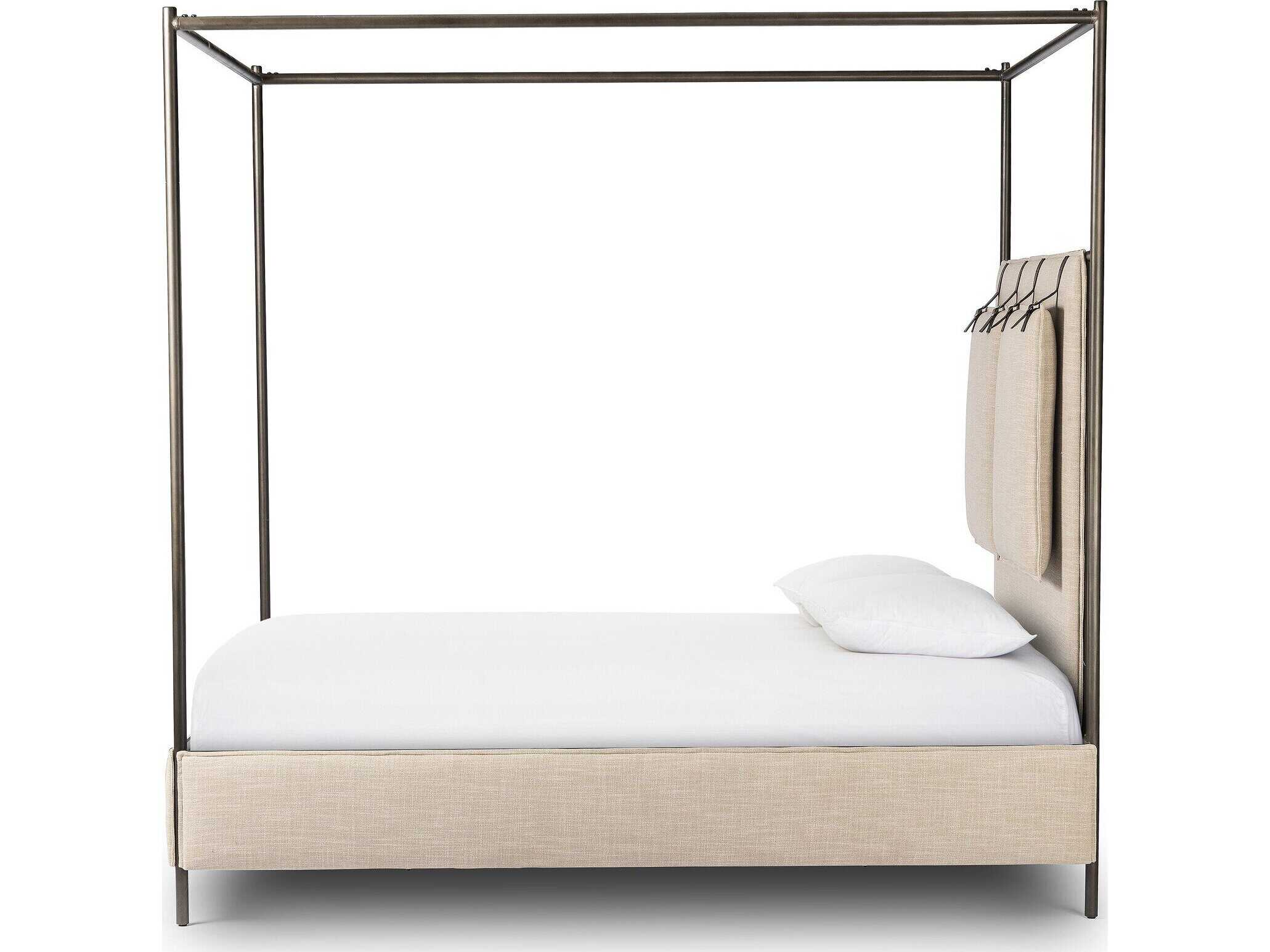 Four Hands Irondale Leigh Beige Queen Canopy Bed