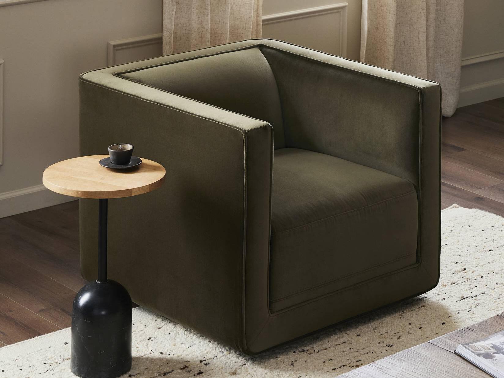 Four Hands Centrale Phillip Swivel Green Accent Chair