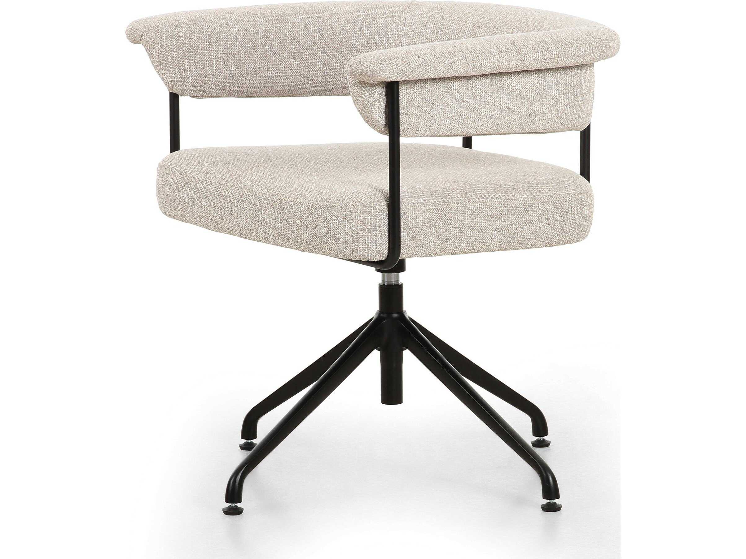 Four Hands Grayson Carrie Beige Upholstered Adjustable Swivel Task Office Chair