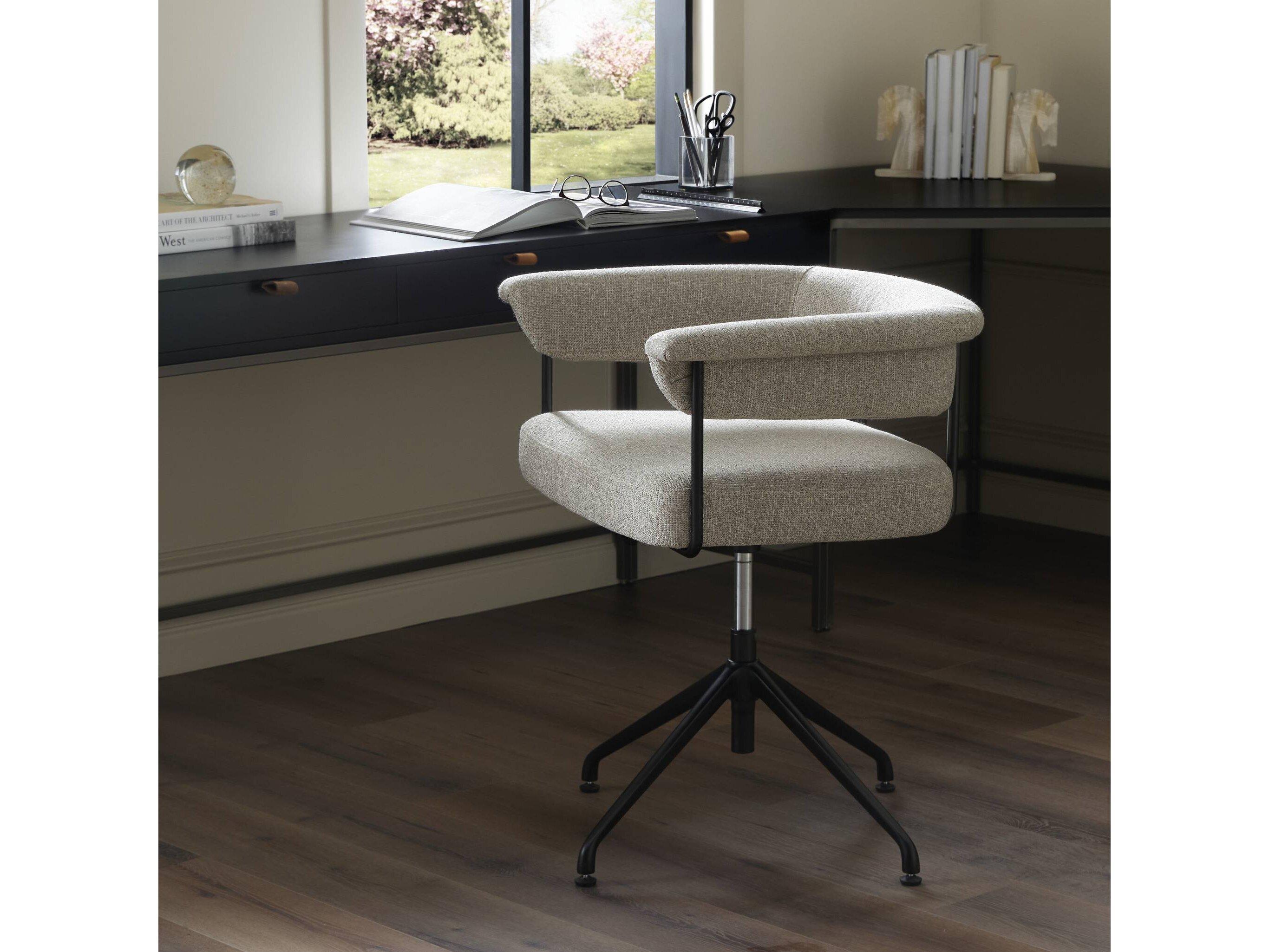 Four Hands Grayson Carrie Beige Upholstered Adjustable Swivel Task Office Chair