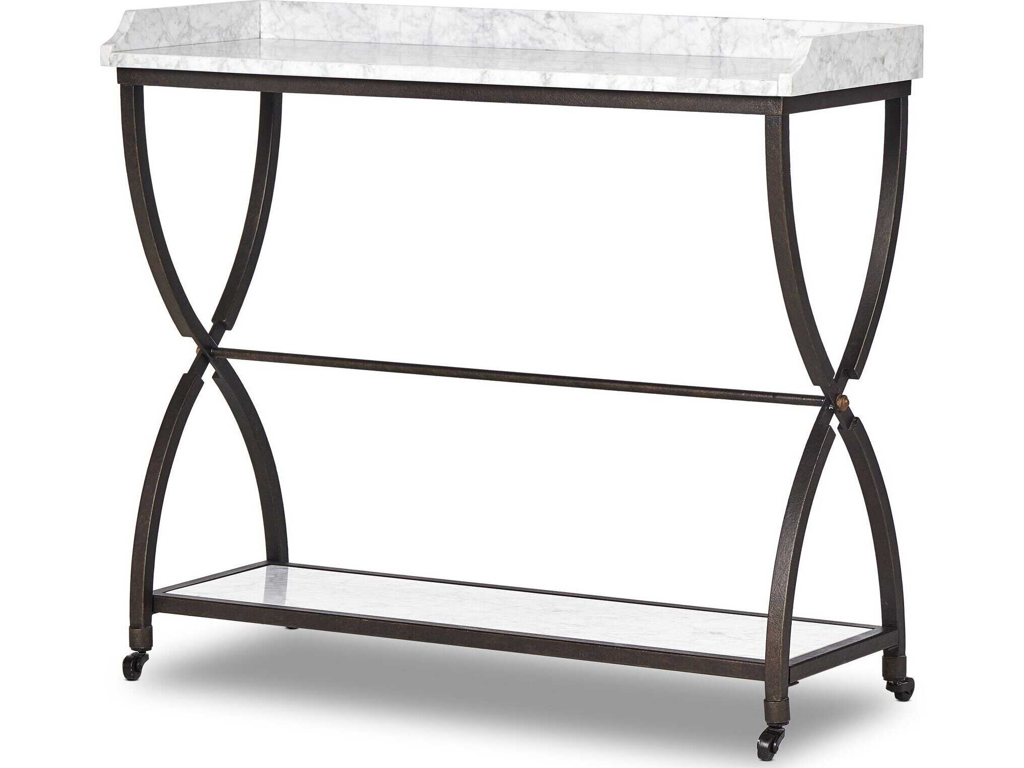 Four Hands Van Thiel Six Beers Rectangular Marble Console Table