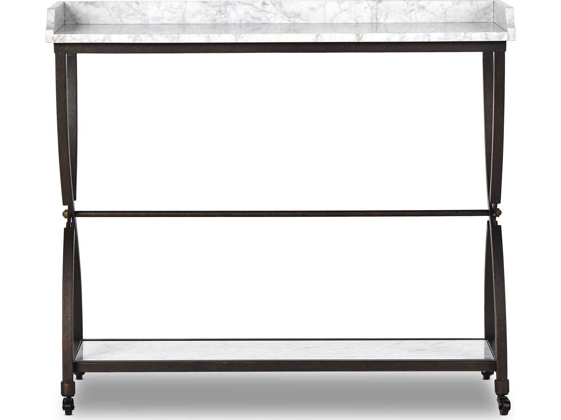 Four Hands Van Thiel Six Beers Rectangular Marble Console Table