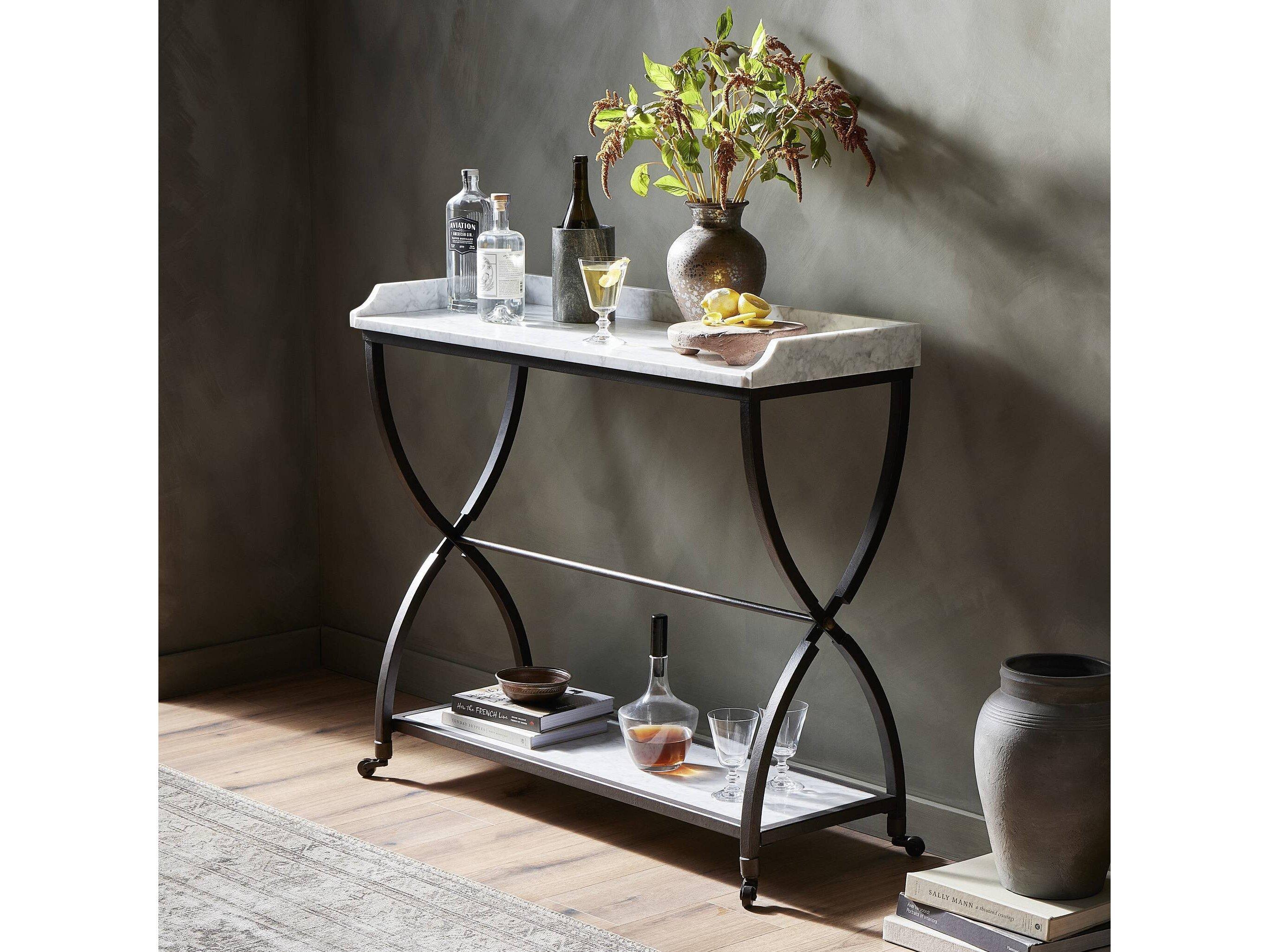 Four Hands Van Thiel Six Beers Rectangular Marble Console Table