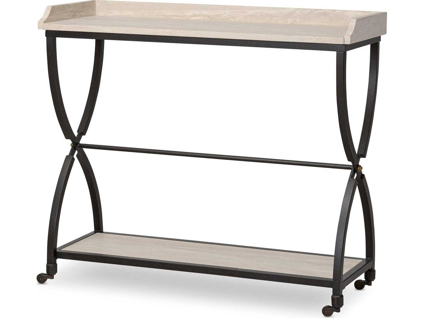 Four Hands Van Thiel Six Beers Rectangular Stone Console Table